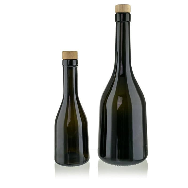 Γυάλινο μπουκάλι 'Rustica' 750 ml, πράσινο αντικέ, στόμιο: φελλός