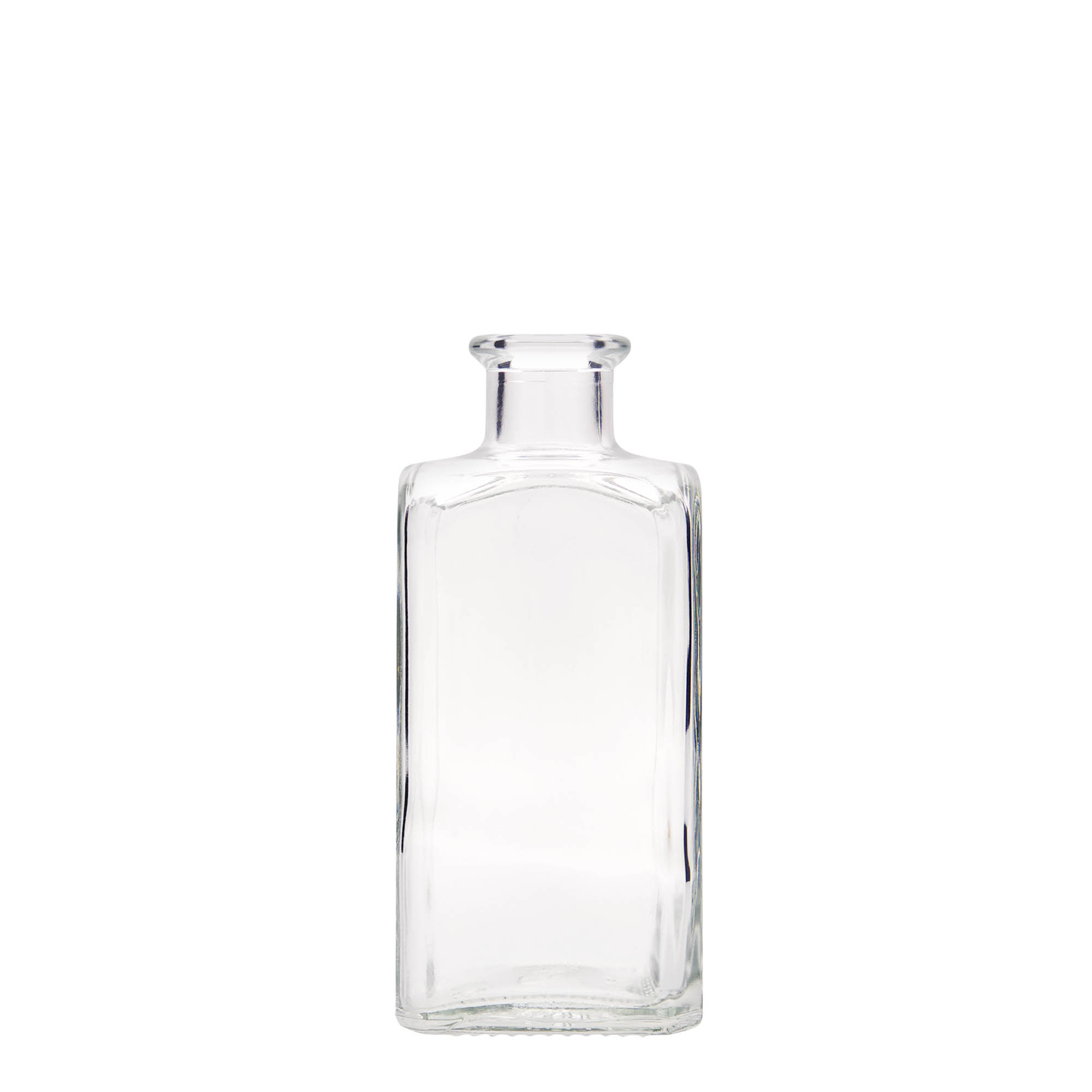 250 ml γυάλινο μπουκάλι Apotheker Carré, τετράγωνο, στόμιο: φελλός