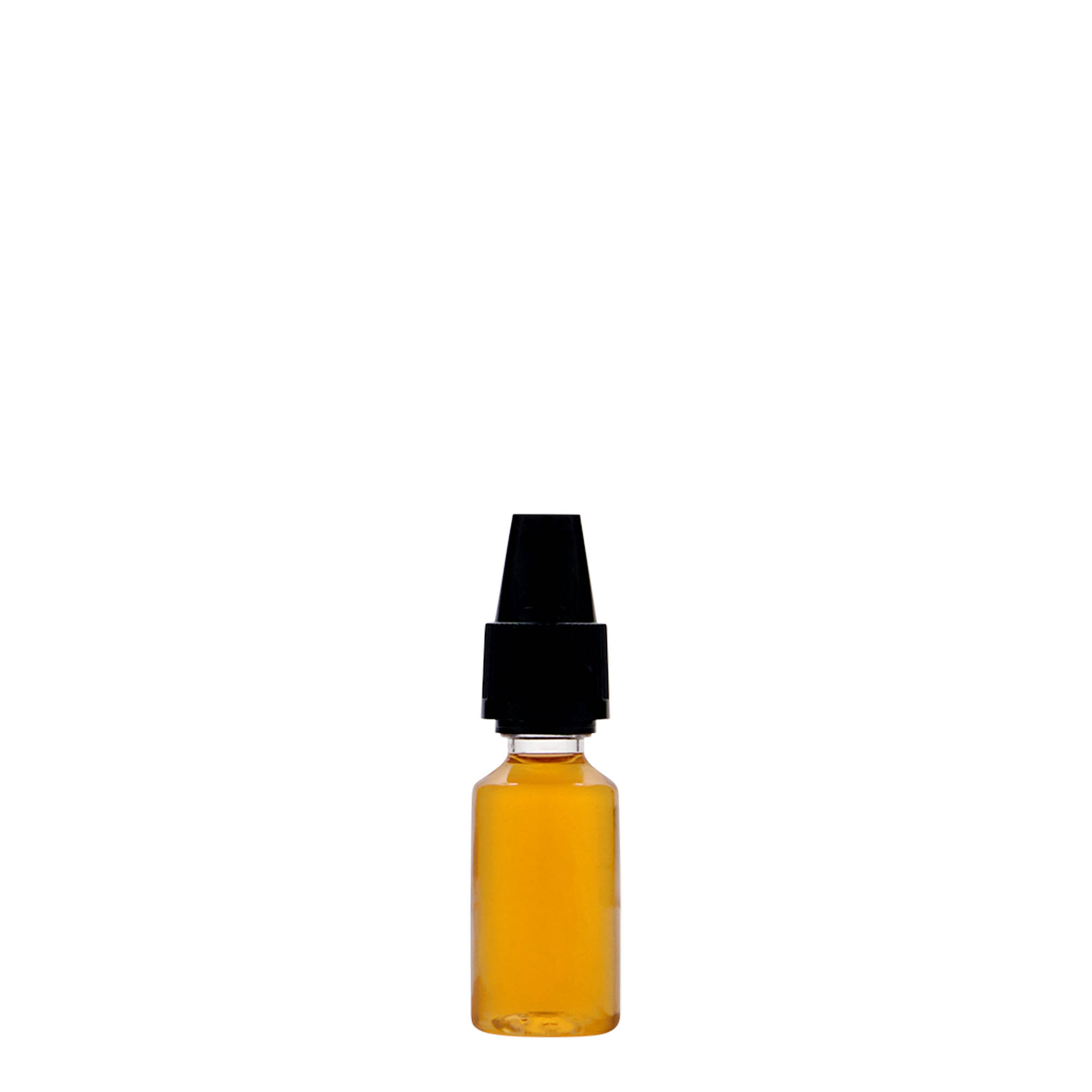 Μπουκάλι PET 'E-Liquid' 10 ml με ασφάλεια για παιδιά, πλαστικό, στόμιο: βιδωτό πώμα