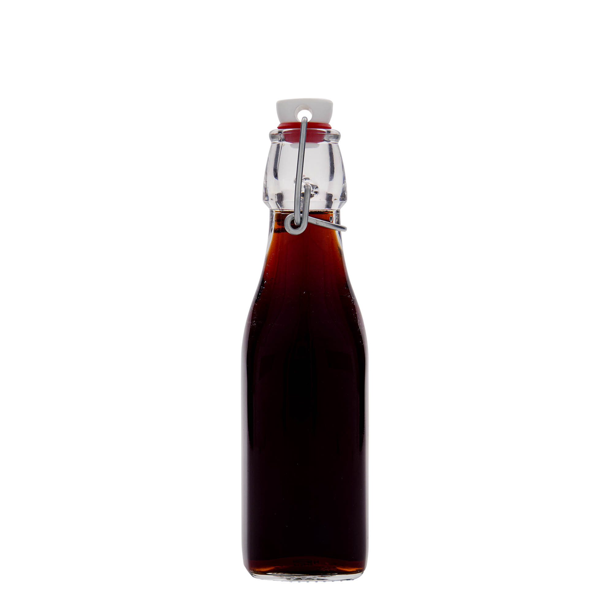 250 ml γυάλινο μπουκάλι 'Swing, τετράγωνο, στόμιο: κλείστρο με μοχλό