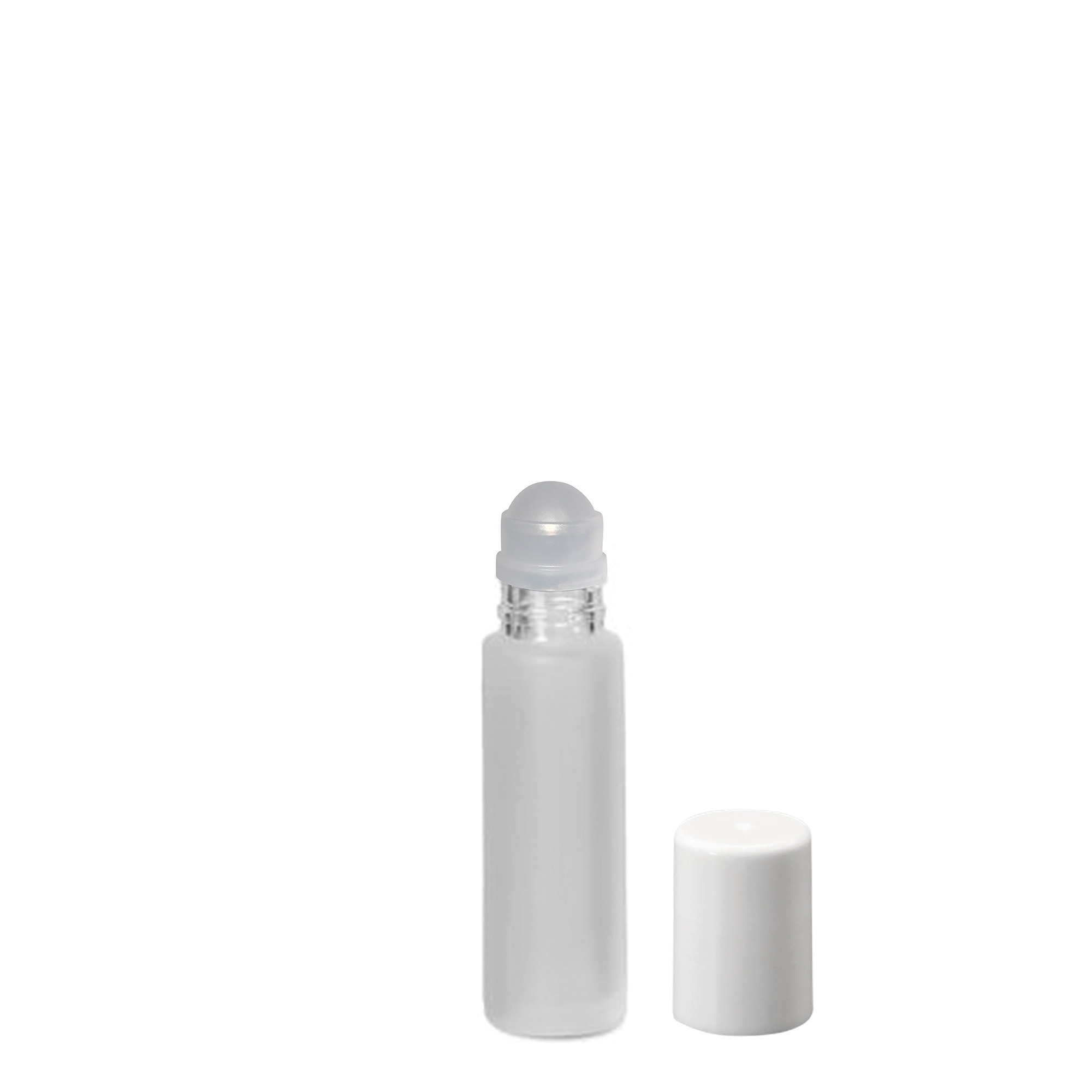 10 ml Roll-On-Flasche, Glas, geeist, Mündung: Schraubverschluss