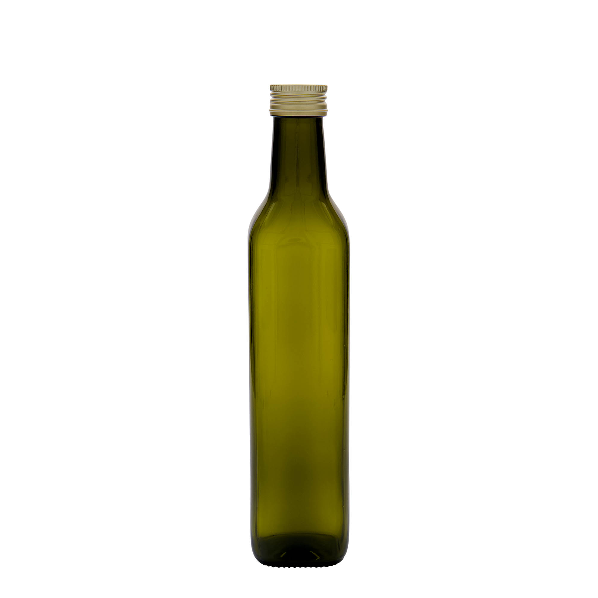 Γυάλινο μπουκάλι 'Marasca' 500 ml, τετράγωνο, πράσινο αντικέ, στόμιο: PP 31,5 Γυάλινο μπουκάλι 'Marasca' 500 ml, τετράγωνο, πράσινο αντικέ, στόμιο: PP 31,5