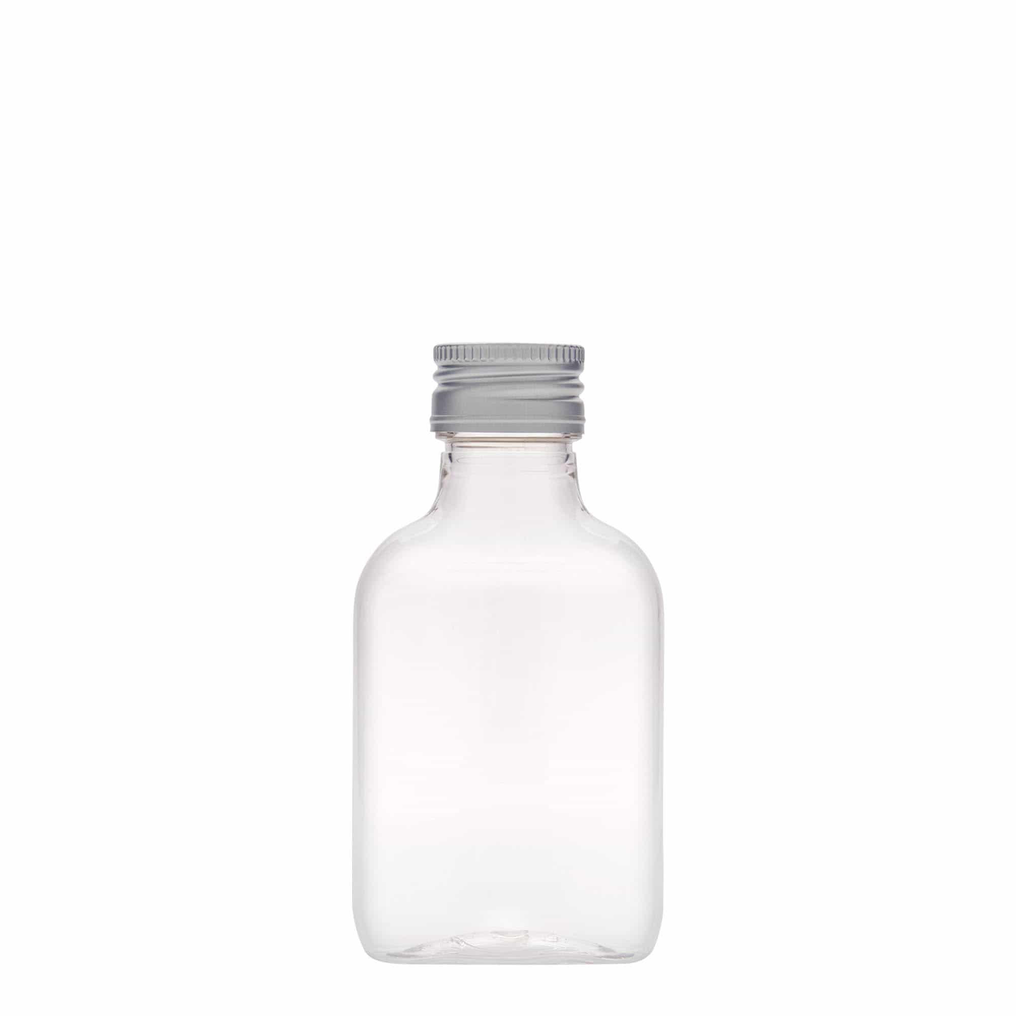 Φλασκί τσέπης 100 ml, οβάλ, πλαστικό PET, στόμιο: PP 28