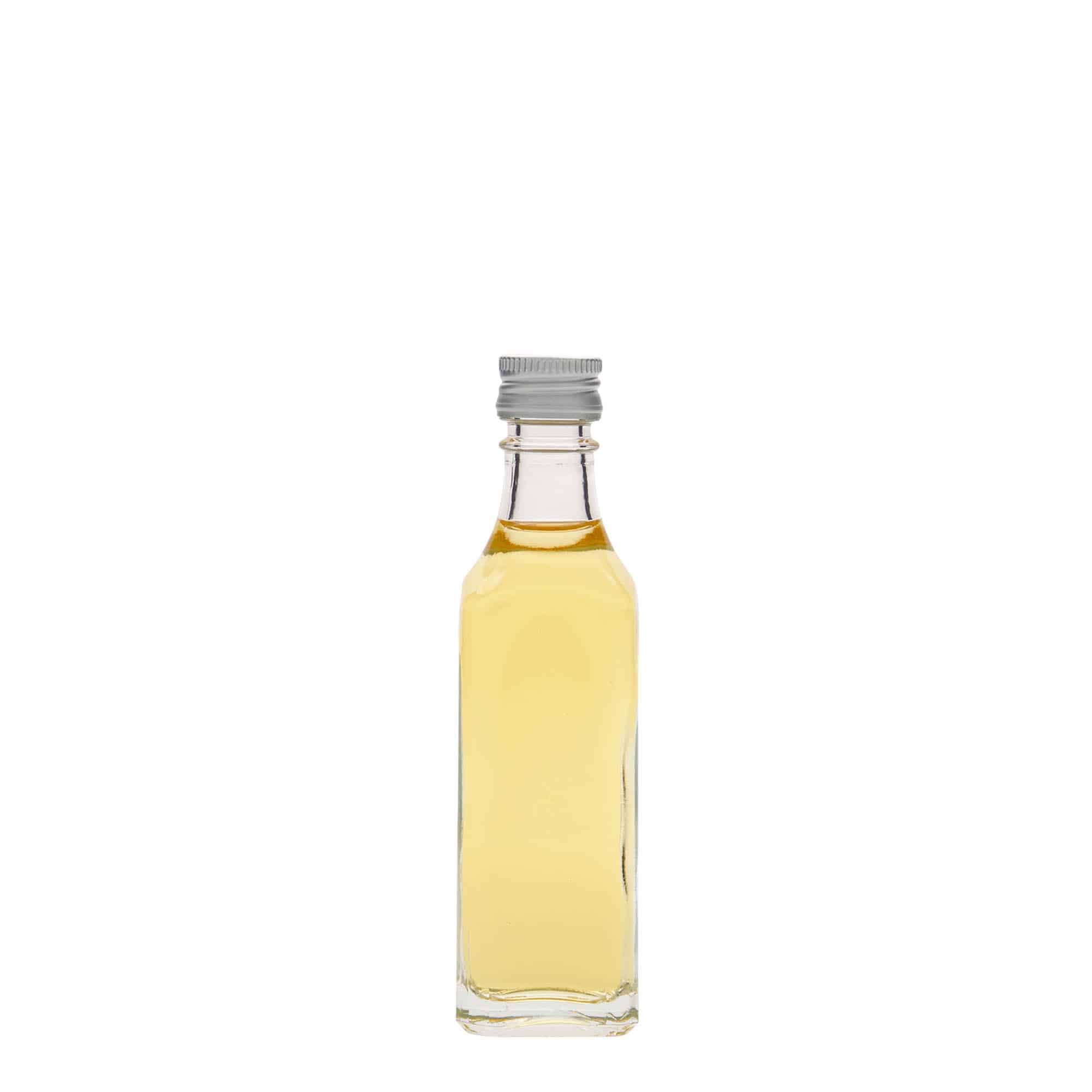 Γυάλινο μπουκάλι 'Siena' 50 ml, τετράγωνο, στόμιο: PP 18
