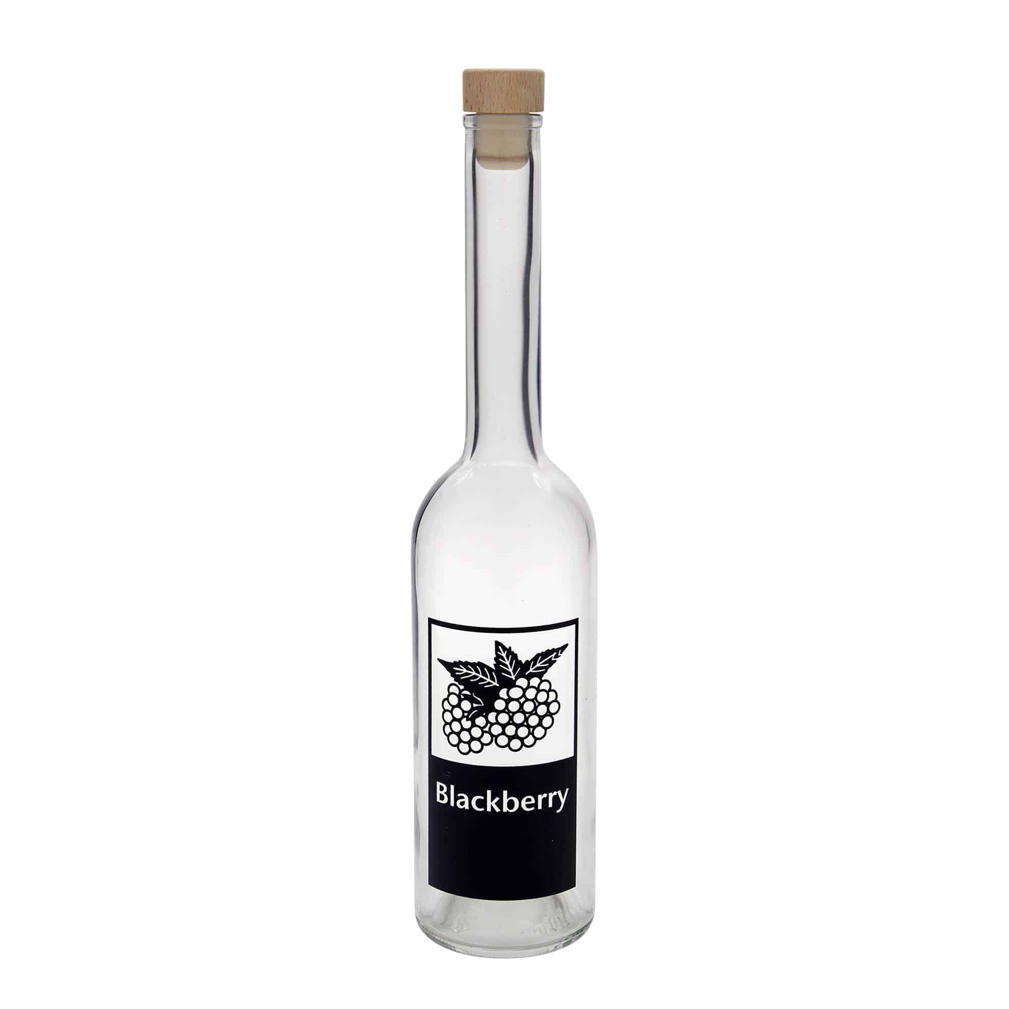 Γυάλινο μπουκάλι 'Opera' 500 ml, σχέδιο: Blackberry, στόμιο: φελλός