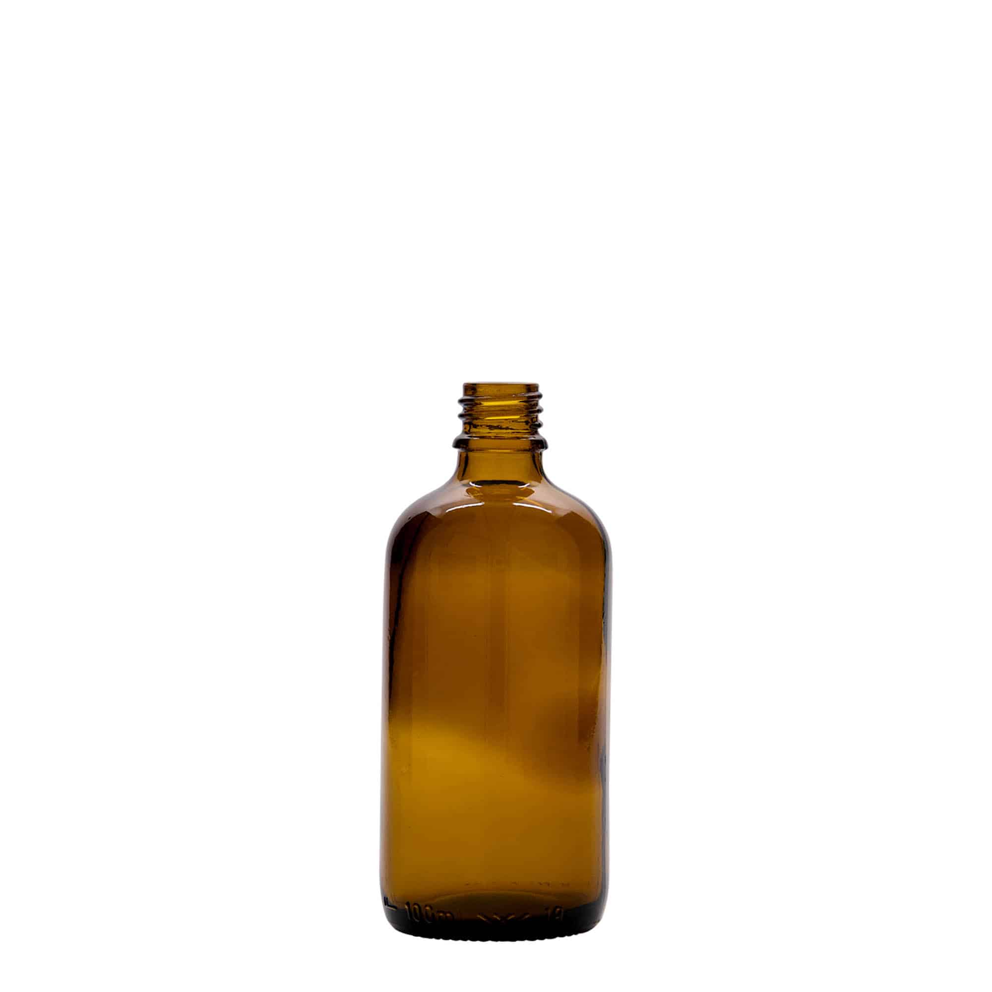 100 ml ιατρικό μπουκάλι, γυάλινο, καφέ, στόμιο: DIN 18