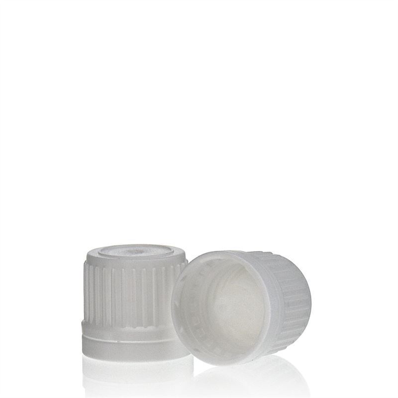 Βιδωτό πώμα με σταγονόμετρο, πλαστικό PE, λευκό, για στόμιο: DIN 18 Βιδωτό πώμα με σταγονόμετρο, πλαστικό PE, λευκό, για στόμιο: DIN 18
