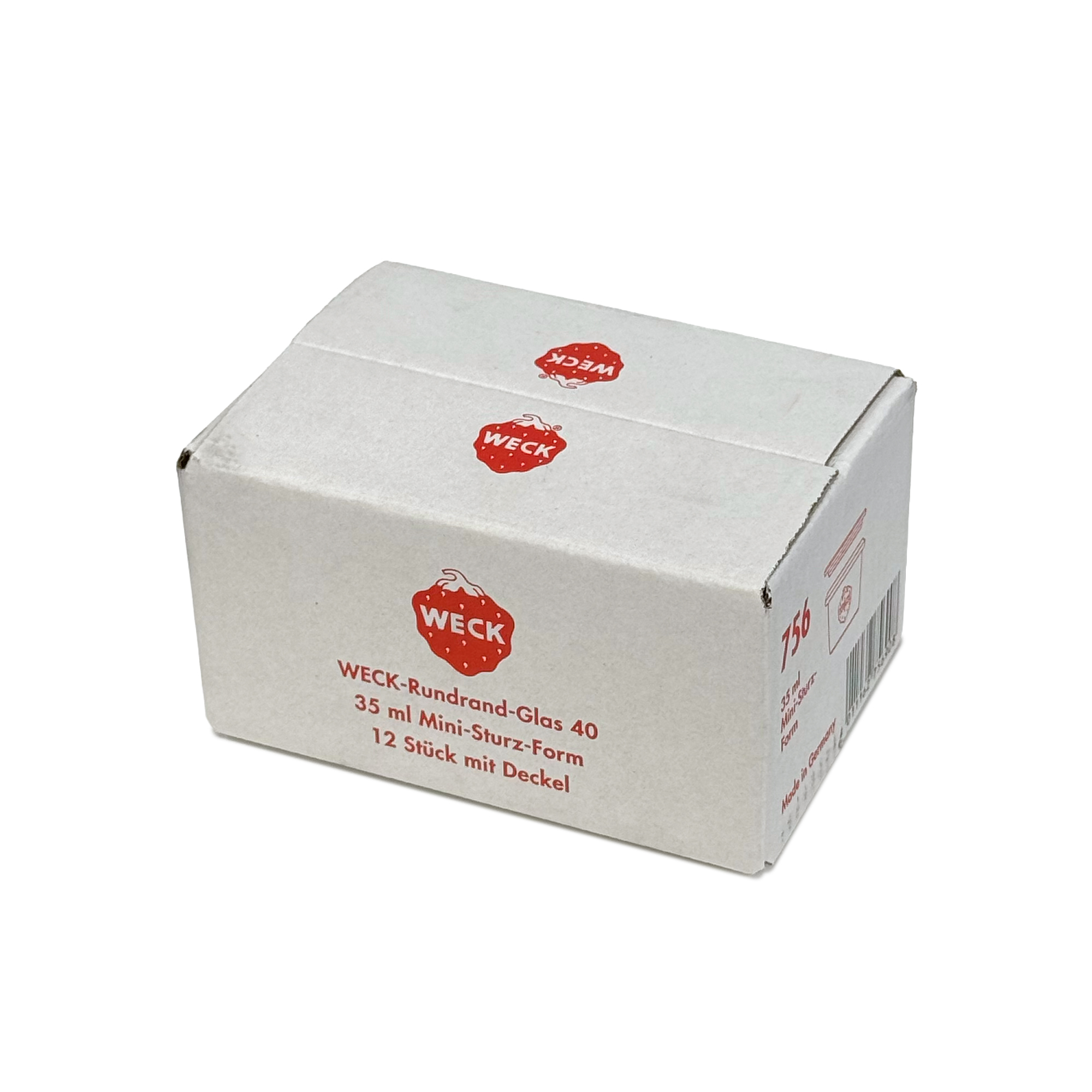 12x Κυλινδρικό βάζο WECK 35 ml με γυάλινο καπάκι RR 40