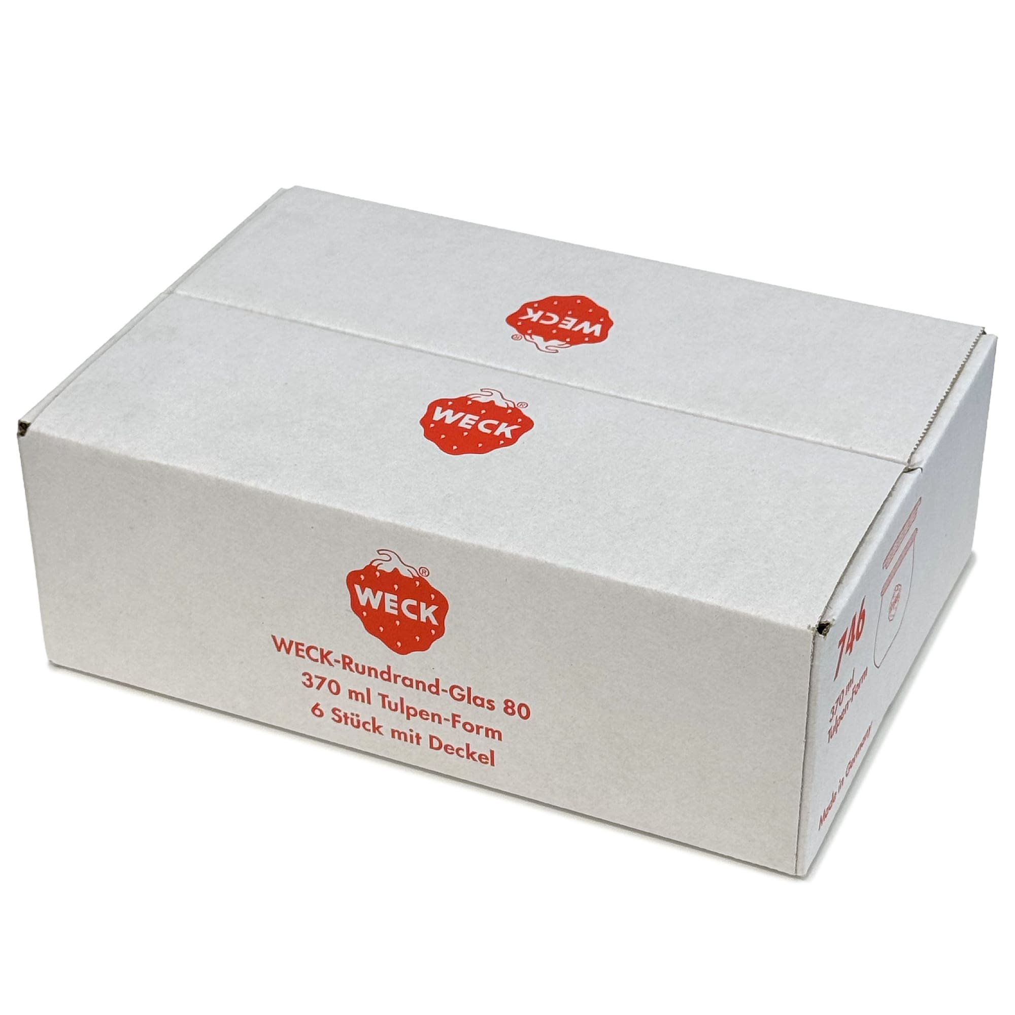 6x Βάζο-τουλίπα WECK 370 ml με γυάλινο καπάκι RR 80