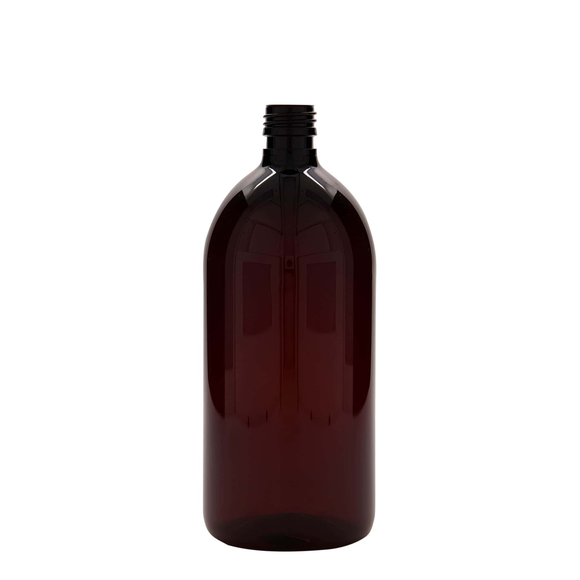 Μπουκάλι φαρμάκου PET 1.000 ml, καφέ, πλαστικό, στόμιο: PP 28 Μπουκάλι φαρμάκου PET 1.000 ml, καφέ, πλαστικό, στόμιο: PP 28