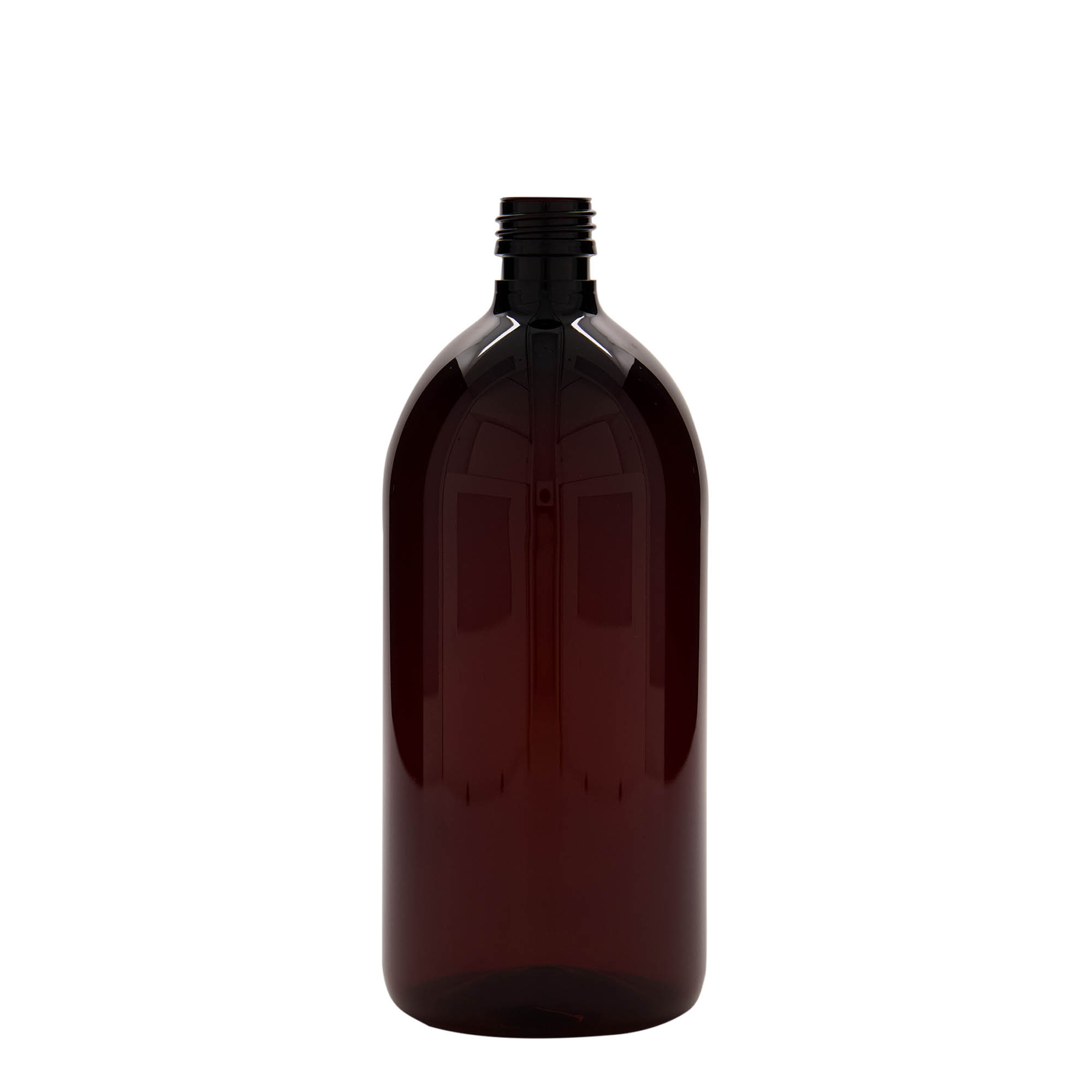 Μπουκάλι φαρμάκου PET 1.000 ml, καφέ, πλαστικό, στόμιο: PP 28