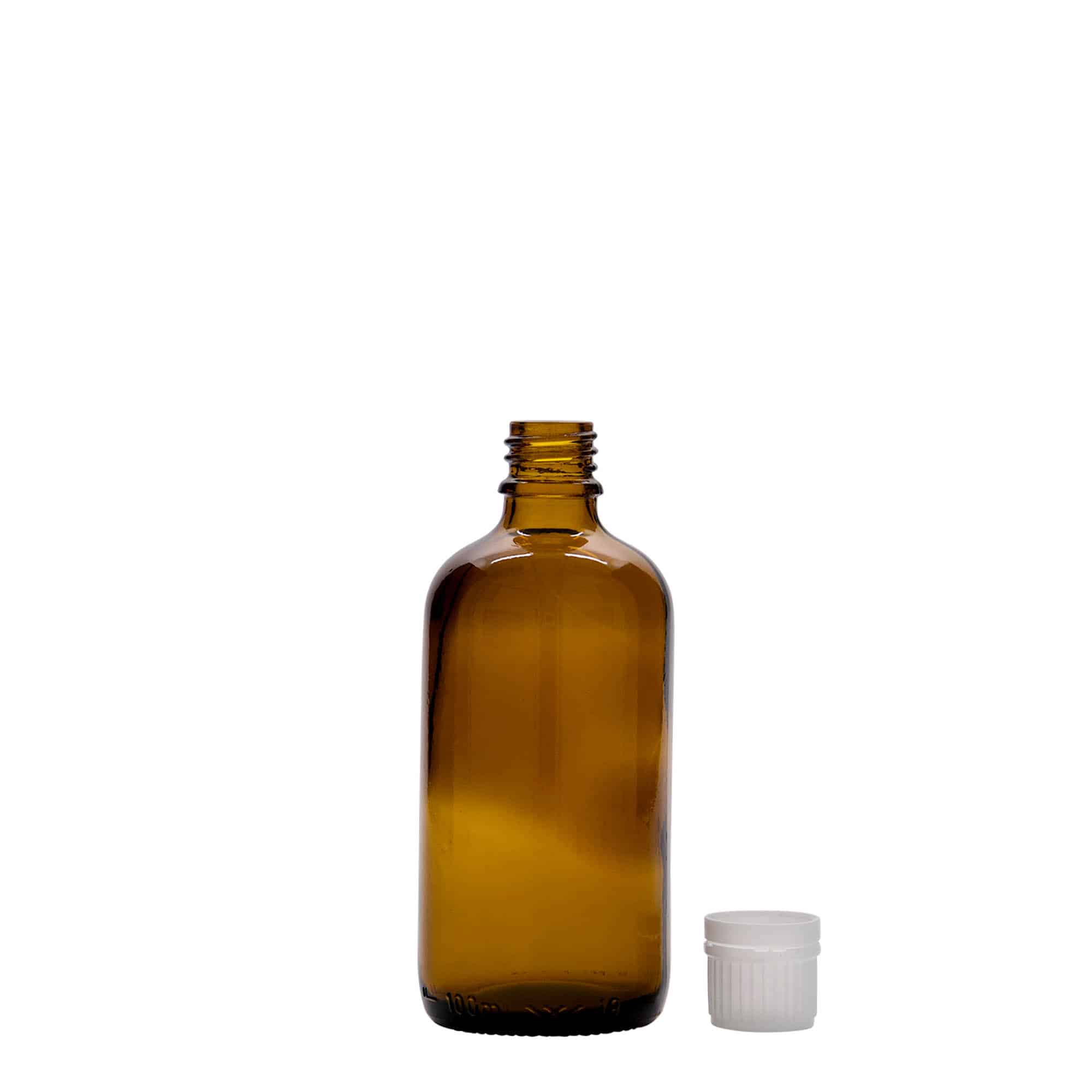 Μπουκάλι φαρμάκου 100 ml, γυάλινο, καφέ, στόμιο: DIN 18