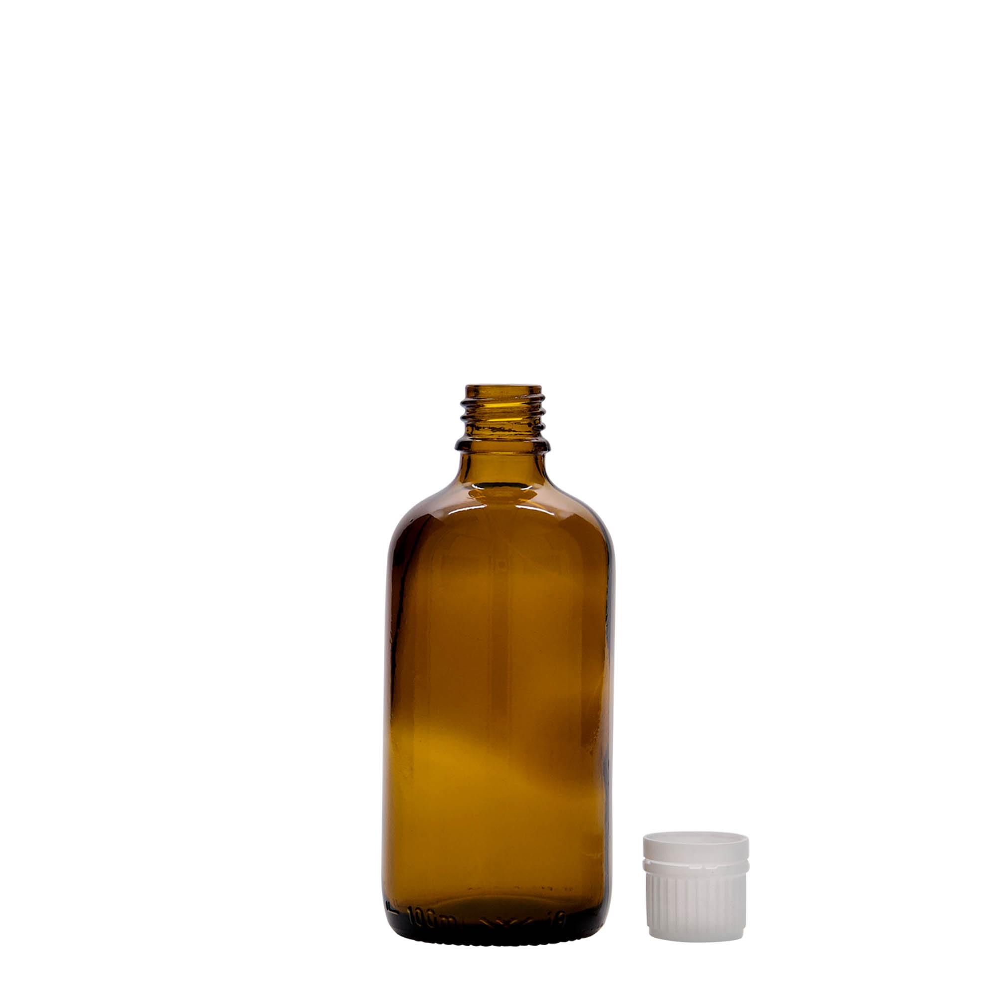 Μπουκάλι φαρμάκου 100 ml, γυάλινο, καφέ, στόμιο: DIN 18