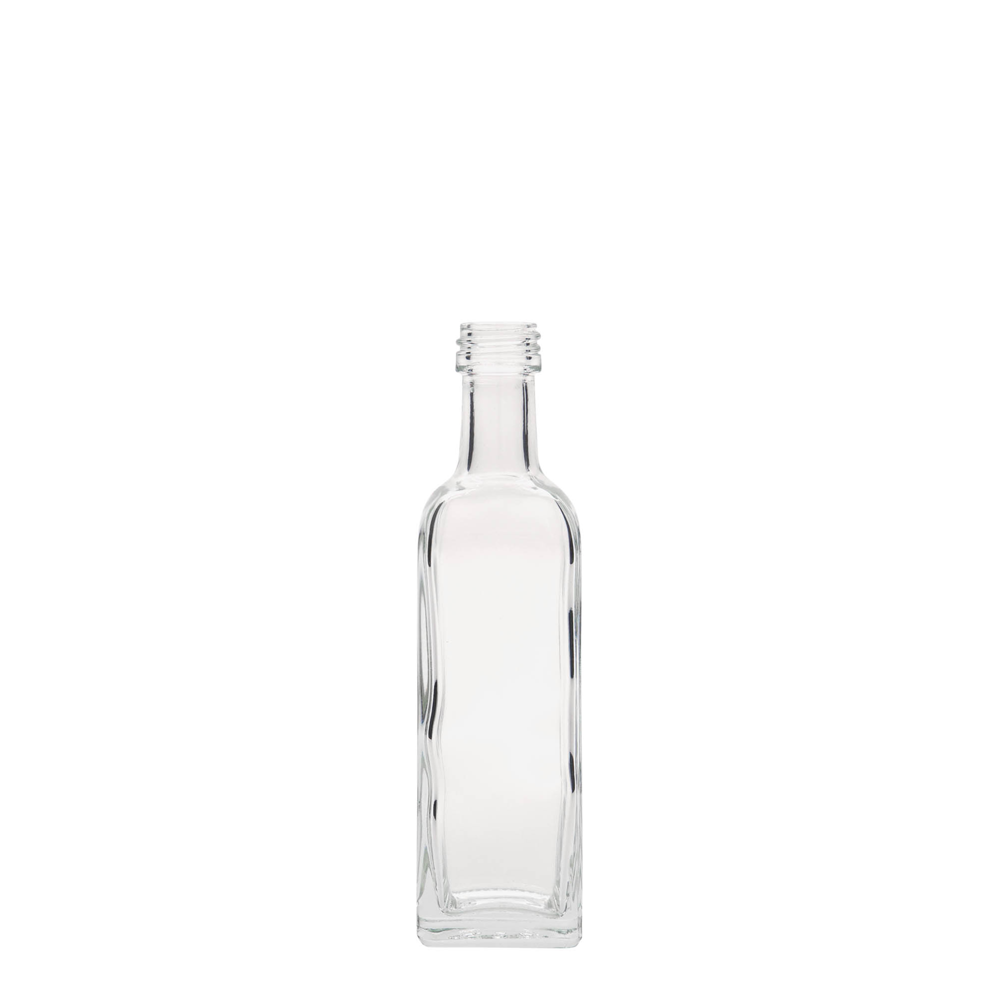 Γυάλινο μπουκάλι 'Marasca' 60 ml, τετράγωνο, στόμιο: PP 18 Γυάλινο μπουκάλι 'Marasca' 60 ml, τετράγωνο, στόμιο: PP 18
