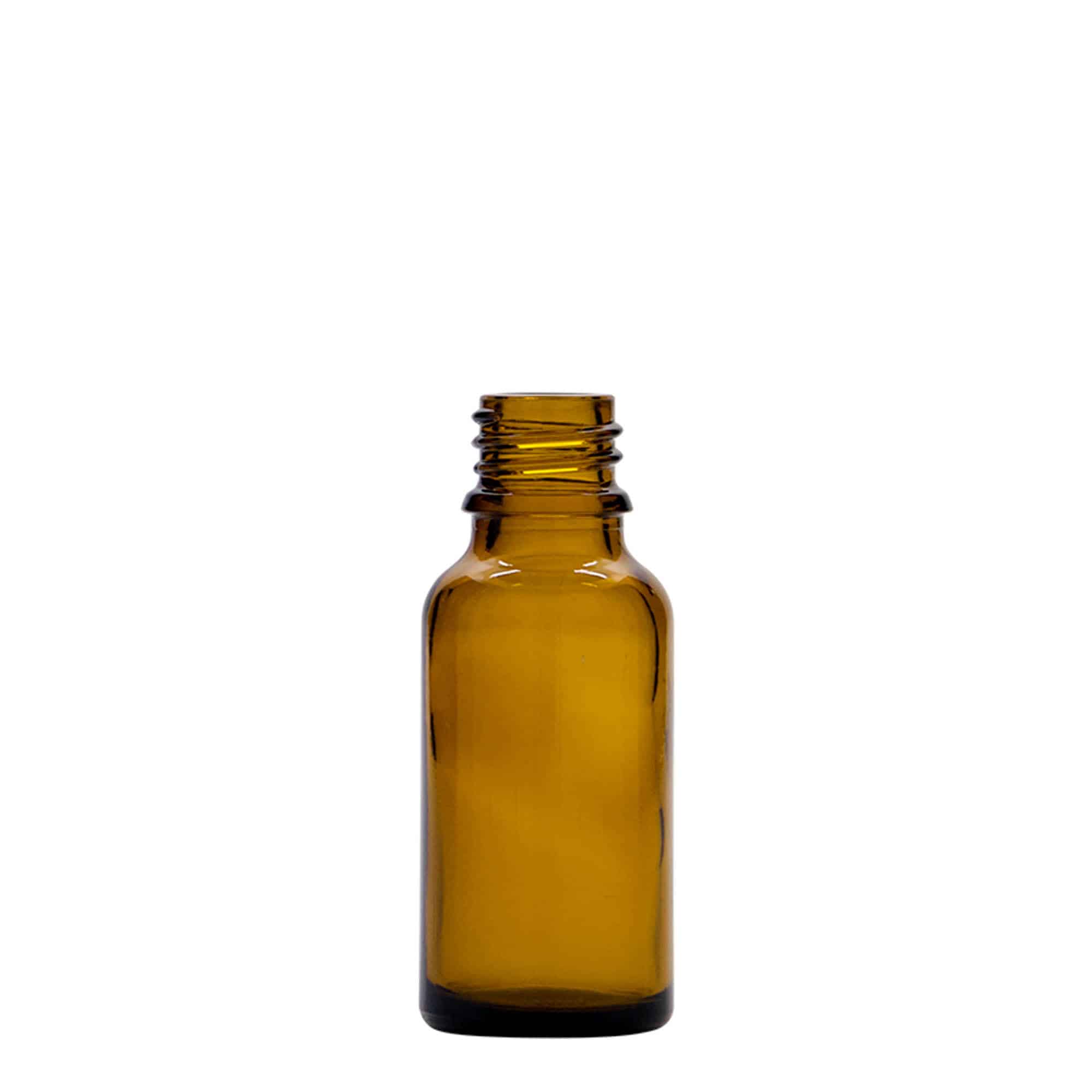 Μπουκάλι φαρμάκου με σταγονόμετρο 20 ml, γυάλινο, καφέ, στόμιο: DIN 18 Μπουκάλι φαρμάκου με σταγονόμετρο 20 ml, γυάλινο, καφέ, στόμιο: DIN 18