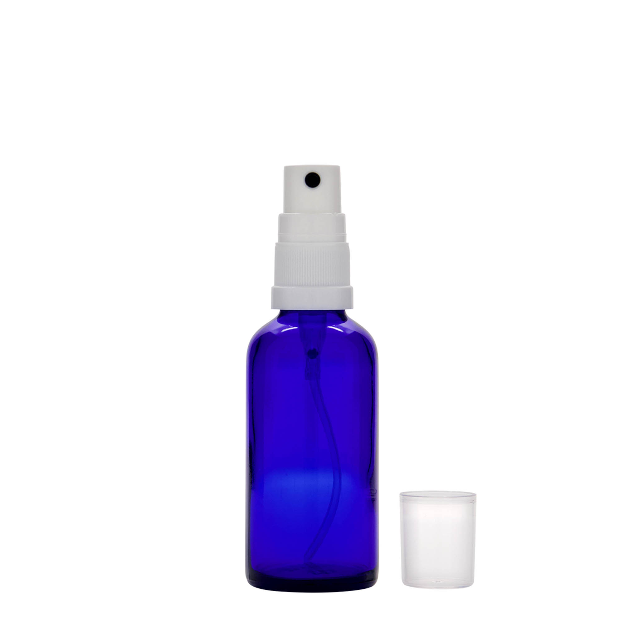 Μπουκάλι ψεκασμού φαρμάκου 50 ml, γυάλινο, μπλε ρουά, στόμιο: DIN 18