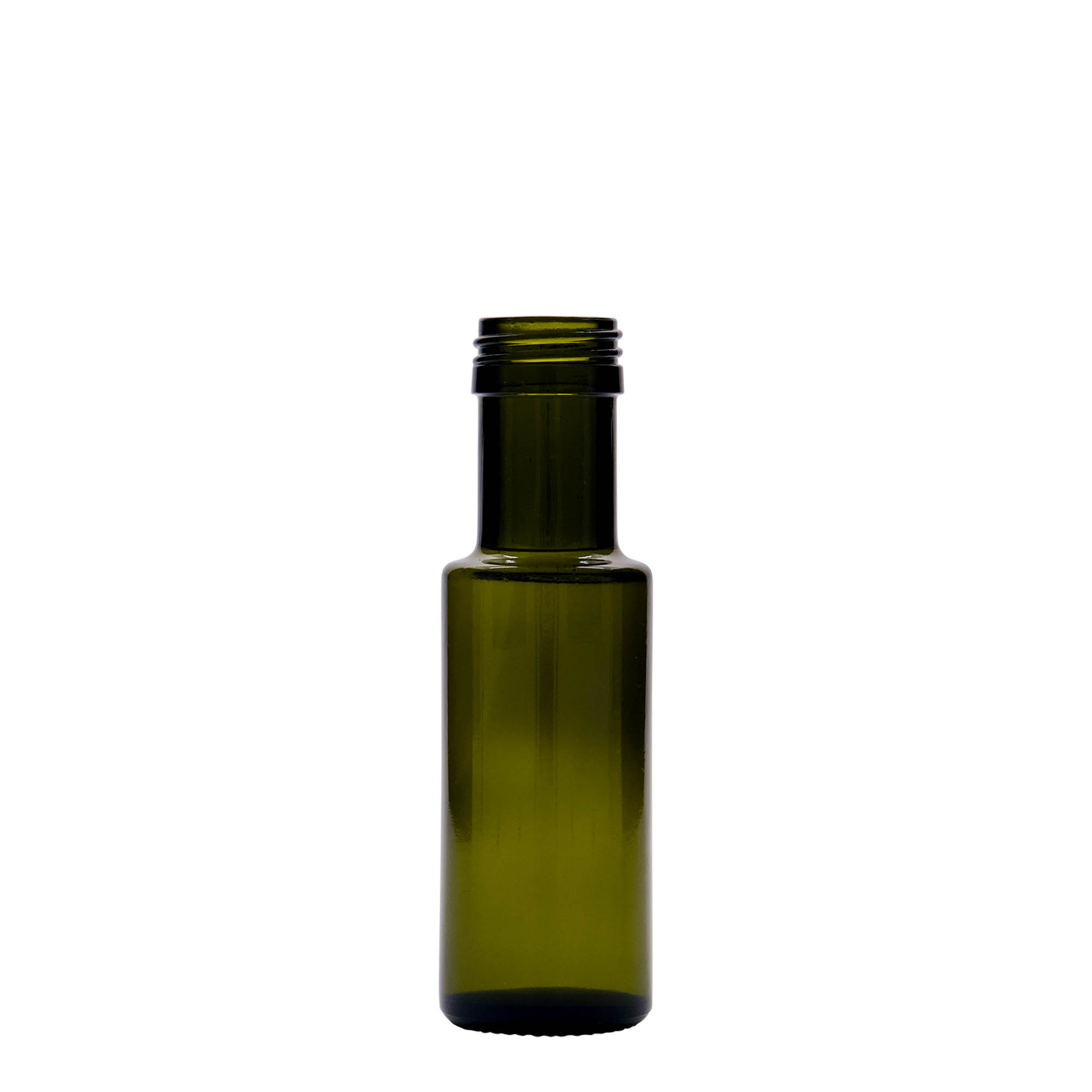 Γυάλινο μπουκάλι 'Dorica' 100 ml, πράσινο αντικέ, στόμιο: PP 31,5 Γυάλινο μπουκάλι 'Dorica' 100 ml, πράσινο αντικέ, στόμιο: PP 31,5
