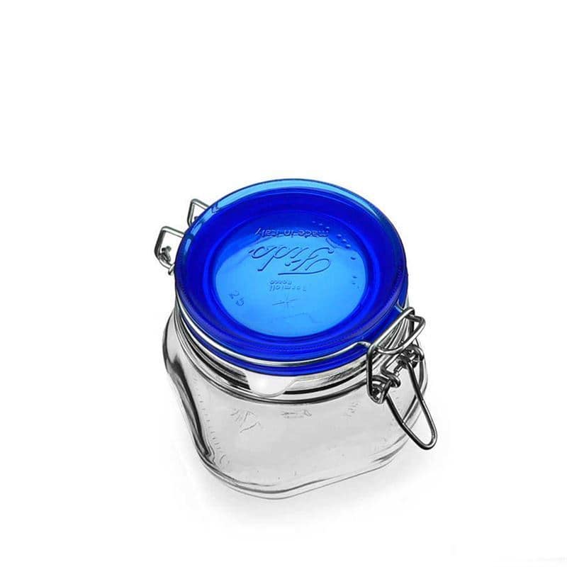 Βάζο με καπάκι με κλιπ 'Fido' Blue Top 500 ml, τετράγωνο, στόμιο: καπάκι με κλιπ