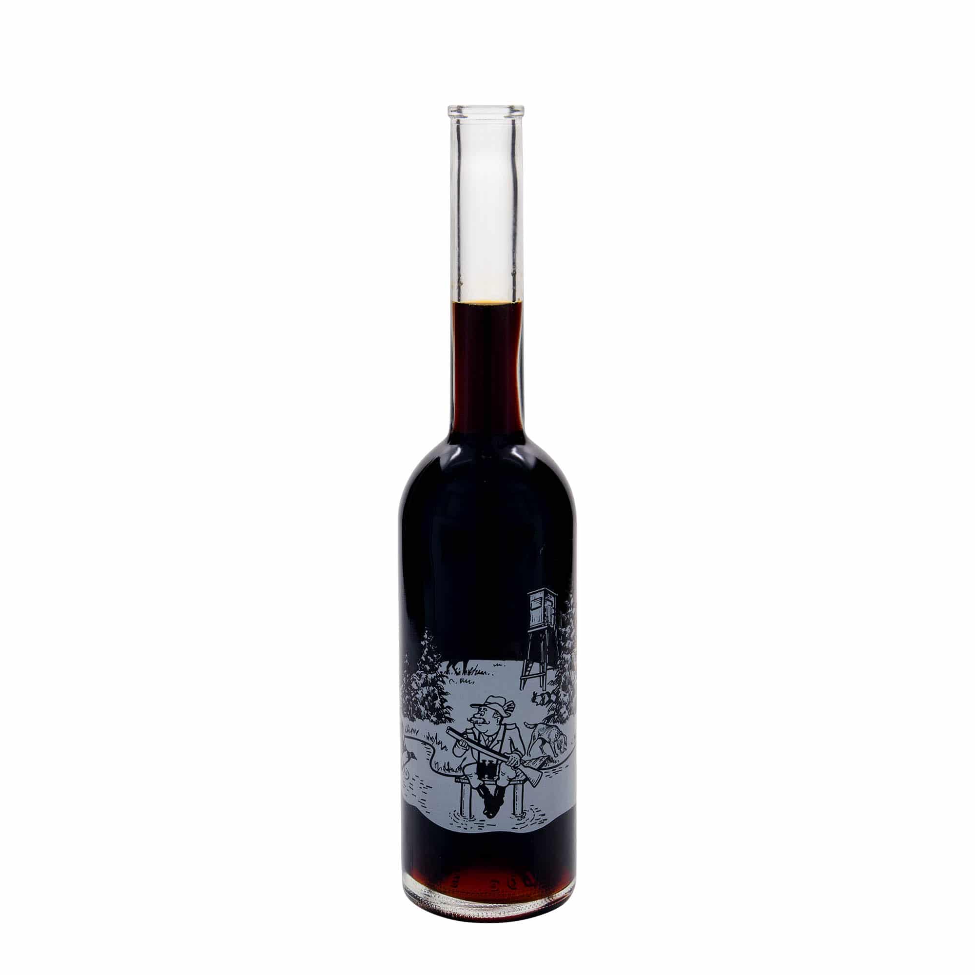 Γυάλινο μπουκάλι 'Opera' 500 ml, σχέδιο: κυνηγός, στόμιο: φελλός