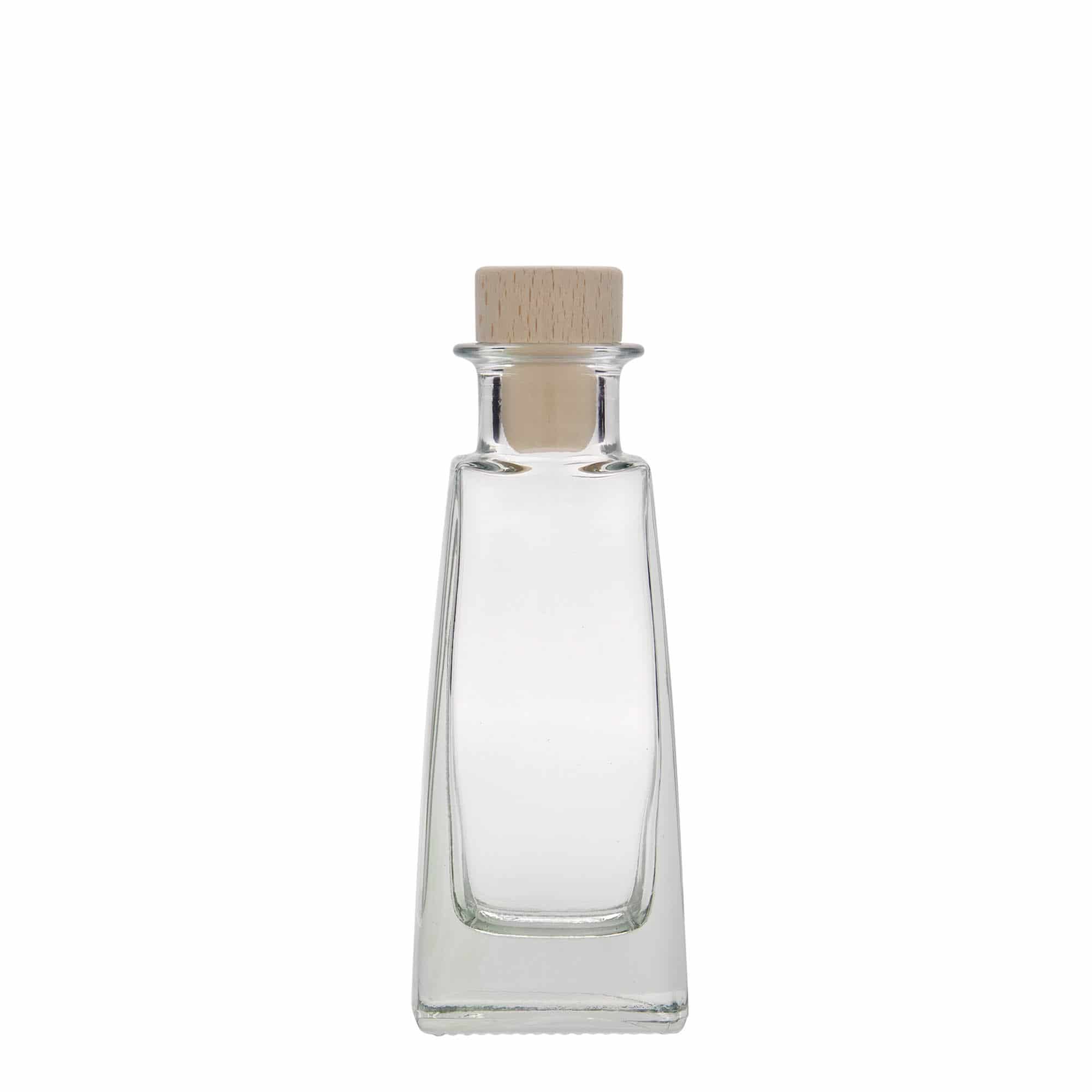 Γυάλινο μπουκάλι 'Timmy' 100 ml, ορθογώνιο, στόμιο: φελλός