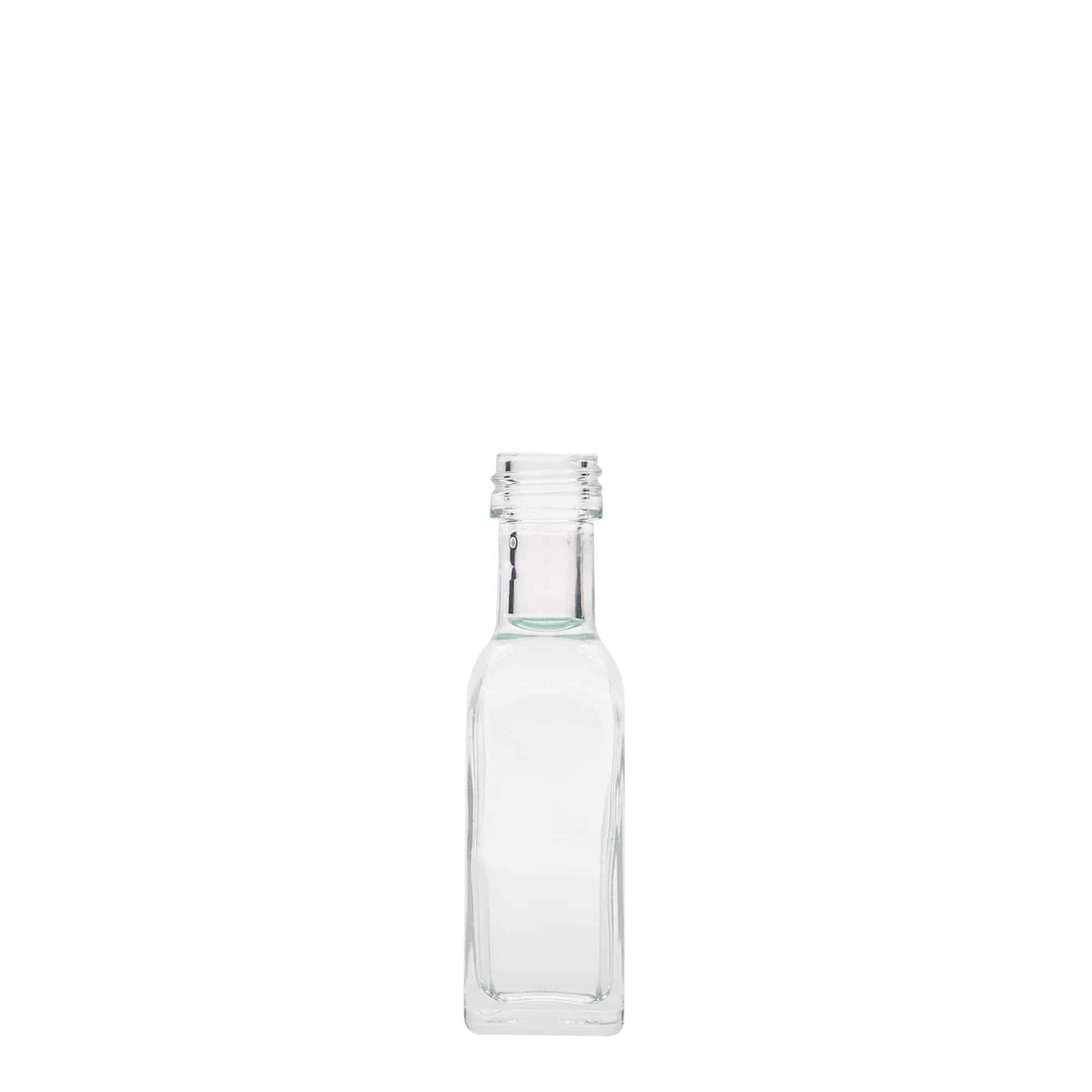 Γυάλινο μπουκάλι 'Marasca' 20 ml, τετράγωνο, στόμιο: PP 18