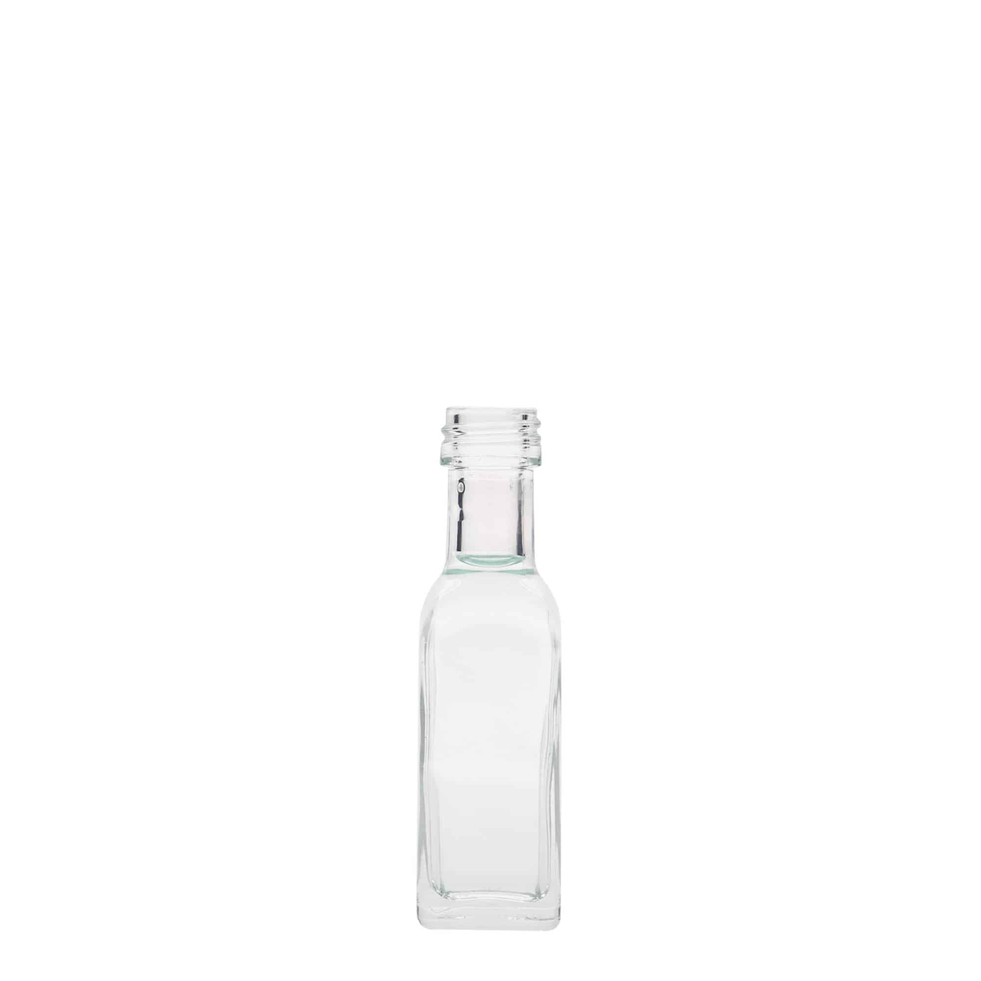20 ml γυάλινο μπουκάλι 'Marasca', τετράγωνο, στόμιο: PP 18