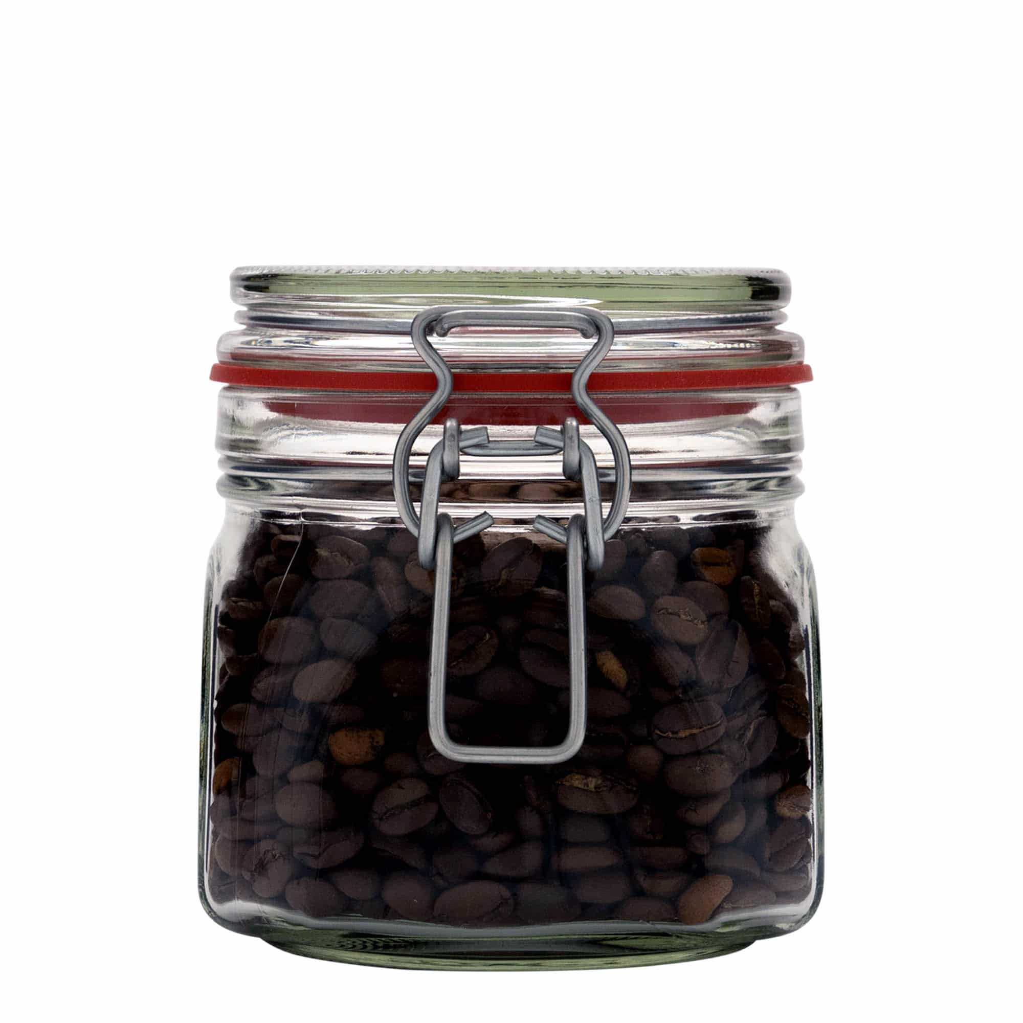 Βάζο με καπάκι με κλιπ 630 ml, τετράγωνο, στόμιο: καπάκι με κλιπ