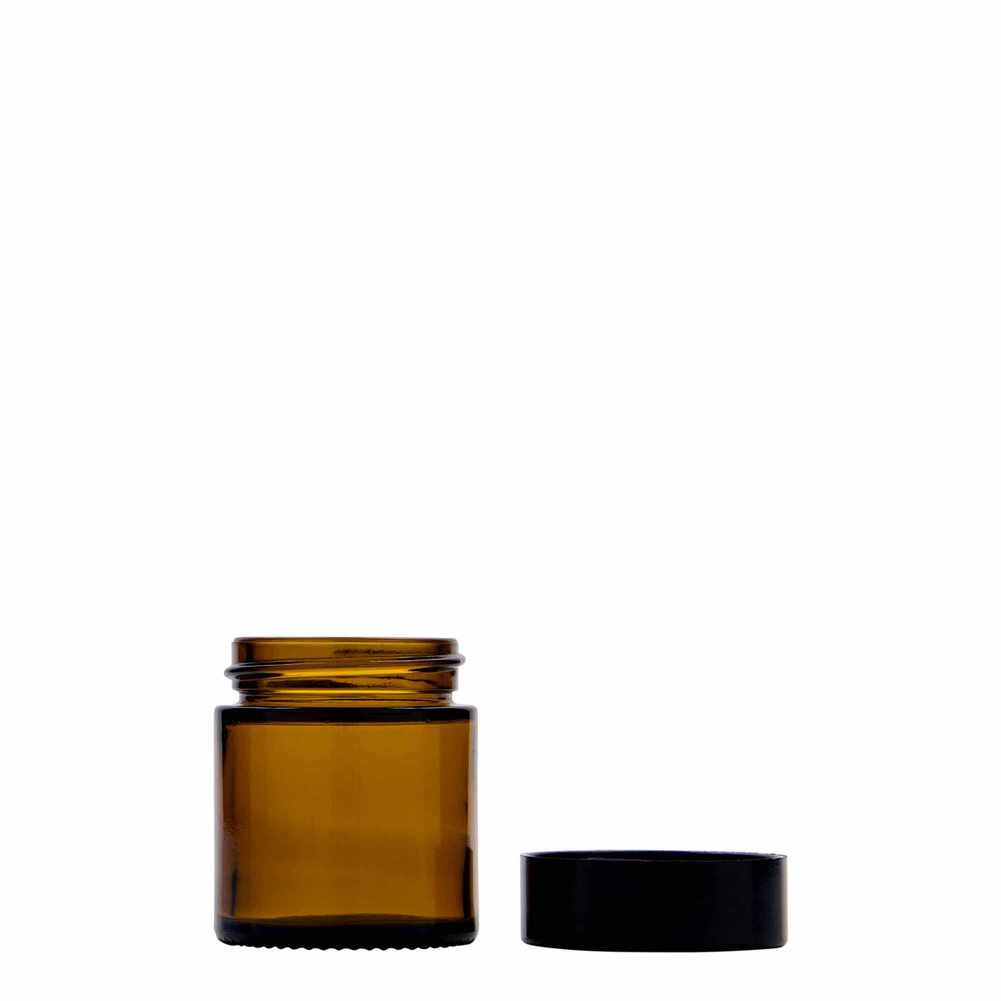 Βάζο για καλλυντικά 'Brown Line' 30 ml, γυάλινο, καφέ, στόμιο: βιδωτό πώμα