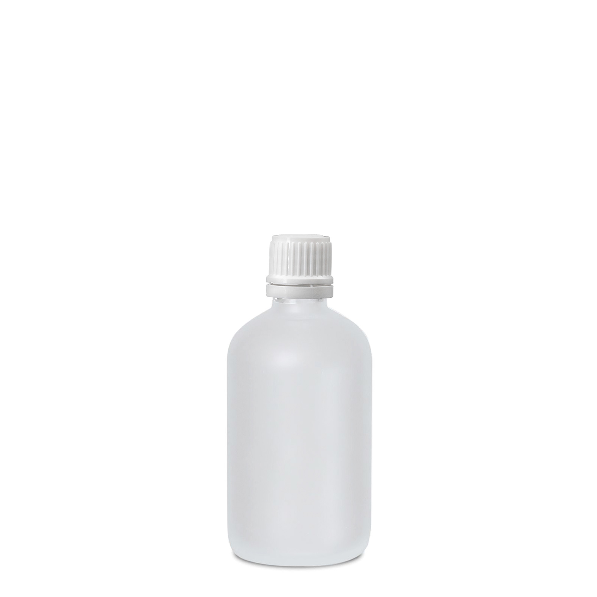 100 ml Medizinflasche, Glas, geeist, Mündung: DIN 18 100 ml Medizinflasche, Glas, geeist, Mündung: DIN 18
