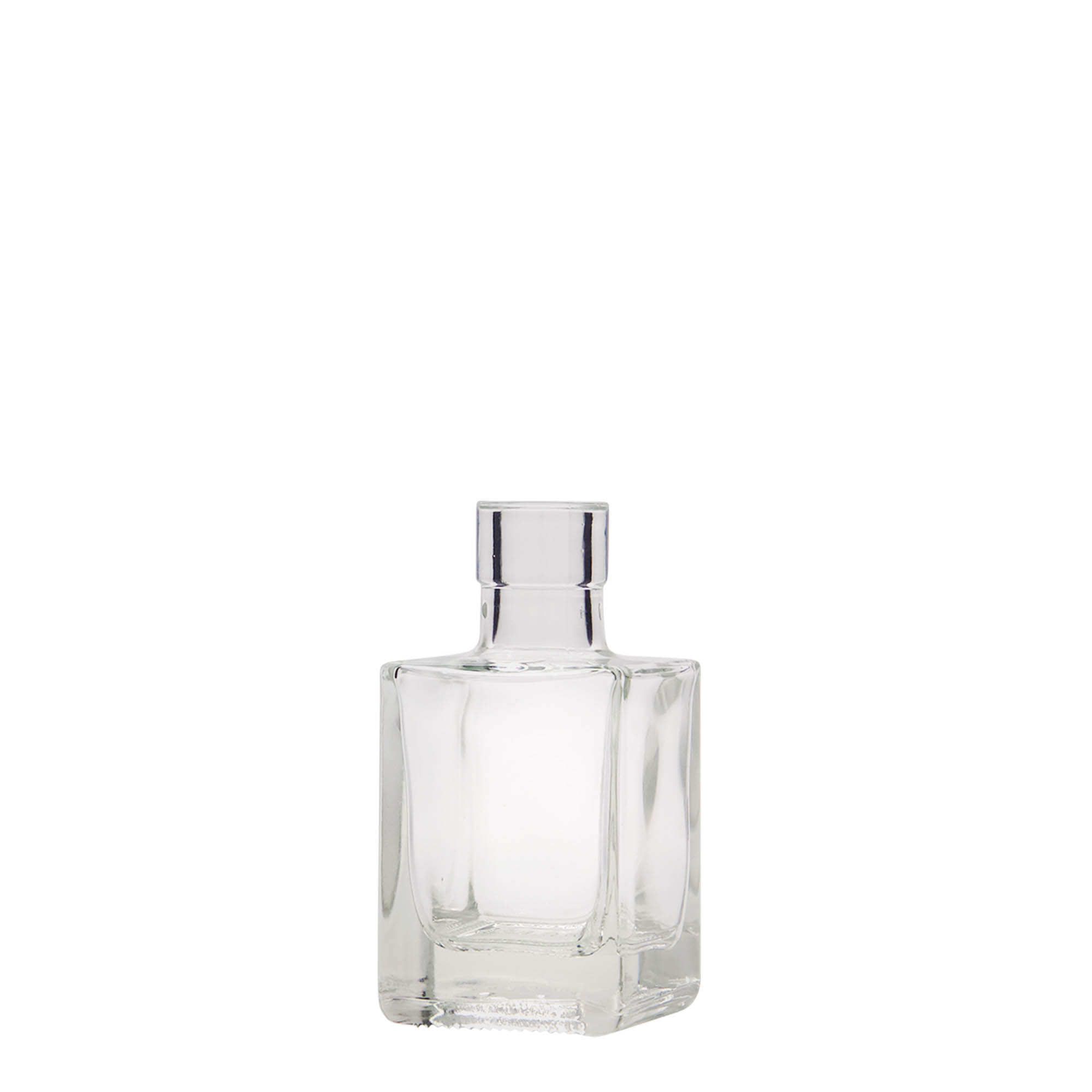 Γυάλινο μπουκάλι 'Cube' 50 ml, τετράγωνο, στόμιο: φελλός Γυάλινο μπουκάλι 'Cube' 50 ml, τετράγωνο, στόμιο: φελλός