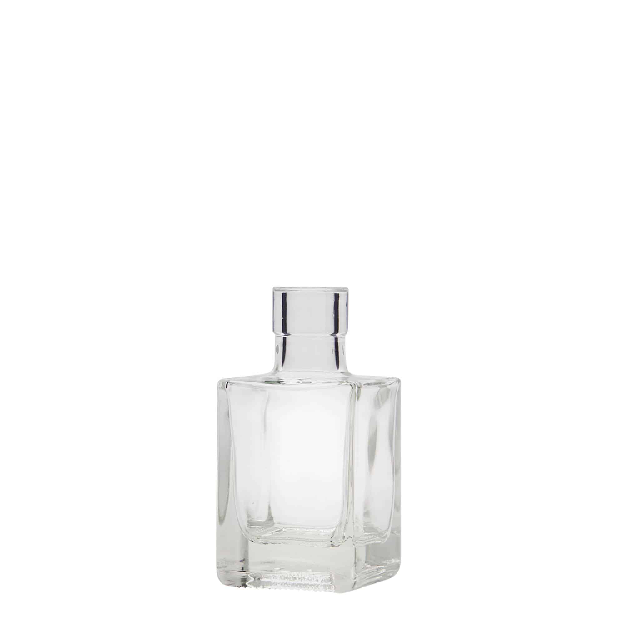 50 ml γυάλινο μπουκάλι 'Cube', τετράγωνο, στόμιο: φελλός
