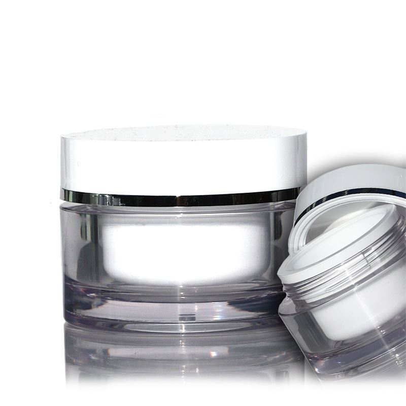 Βάζο για καλλυντικά 30 ml, πλαστικό SAN, λευκό, στόμιο: βιδωτό πώμα Βάζο για καλλυντικά 30 ml, πλαστικό SAN, λευκό, στόμιο: βιδωτό πώμα