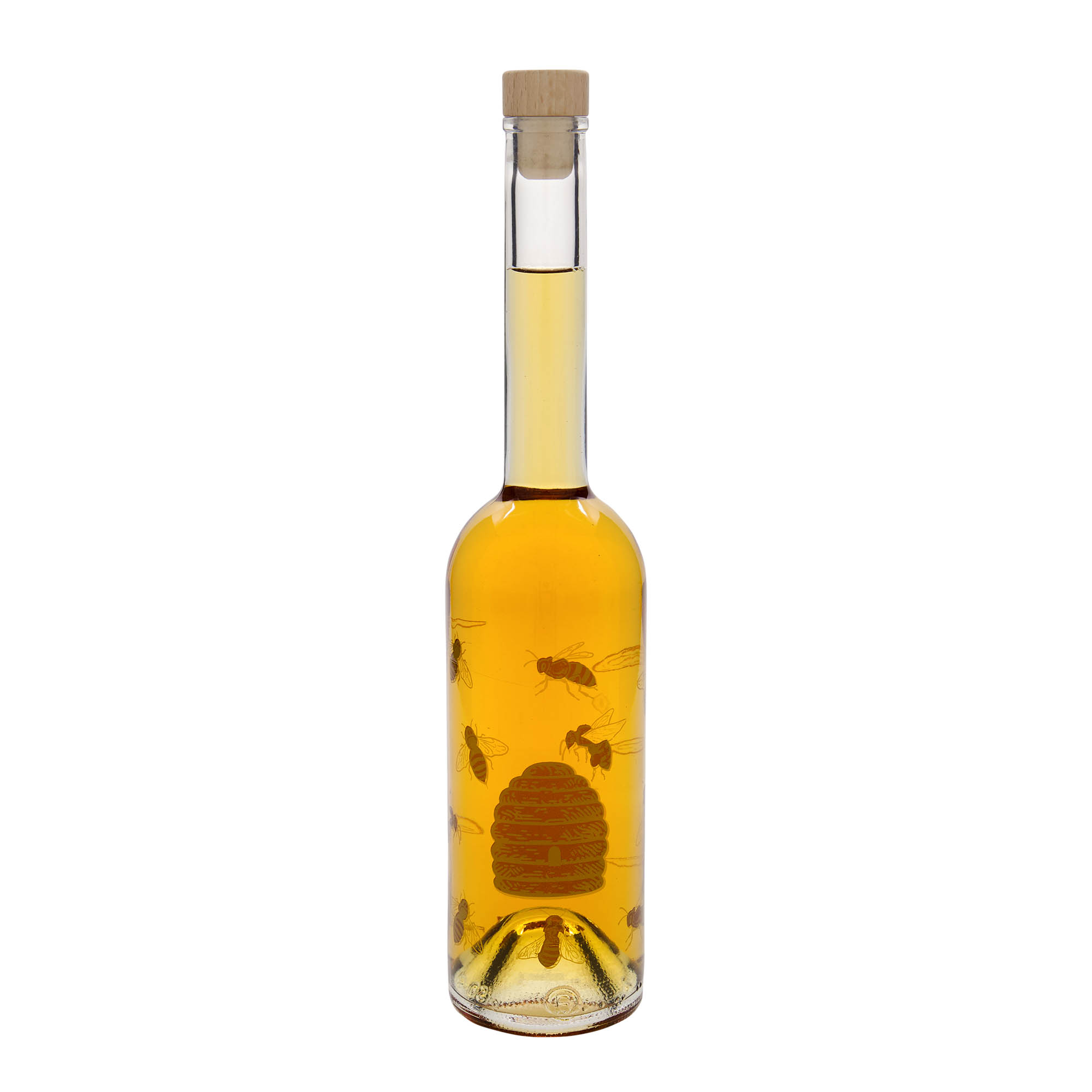 Γυάλινο μπουκάλι 'Opera' 500 ml, σχέδιο: μέλισσες, στόμιο: φελλός Γυάλινο μπουκάλι 'Opera' 500 ml, σχέδιο: μέλισσες, στόμιο: φελλός
