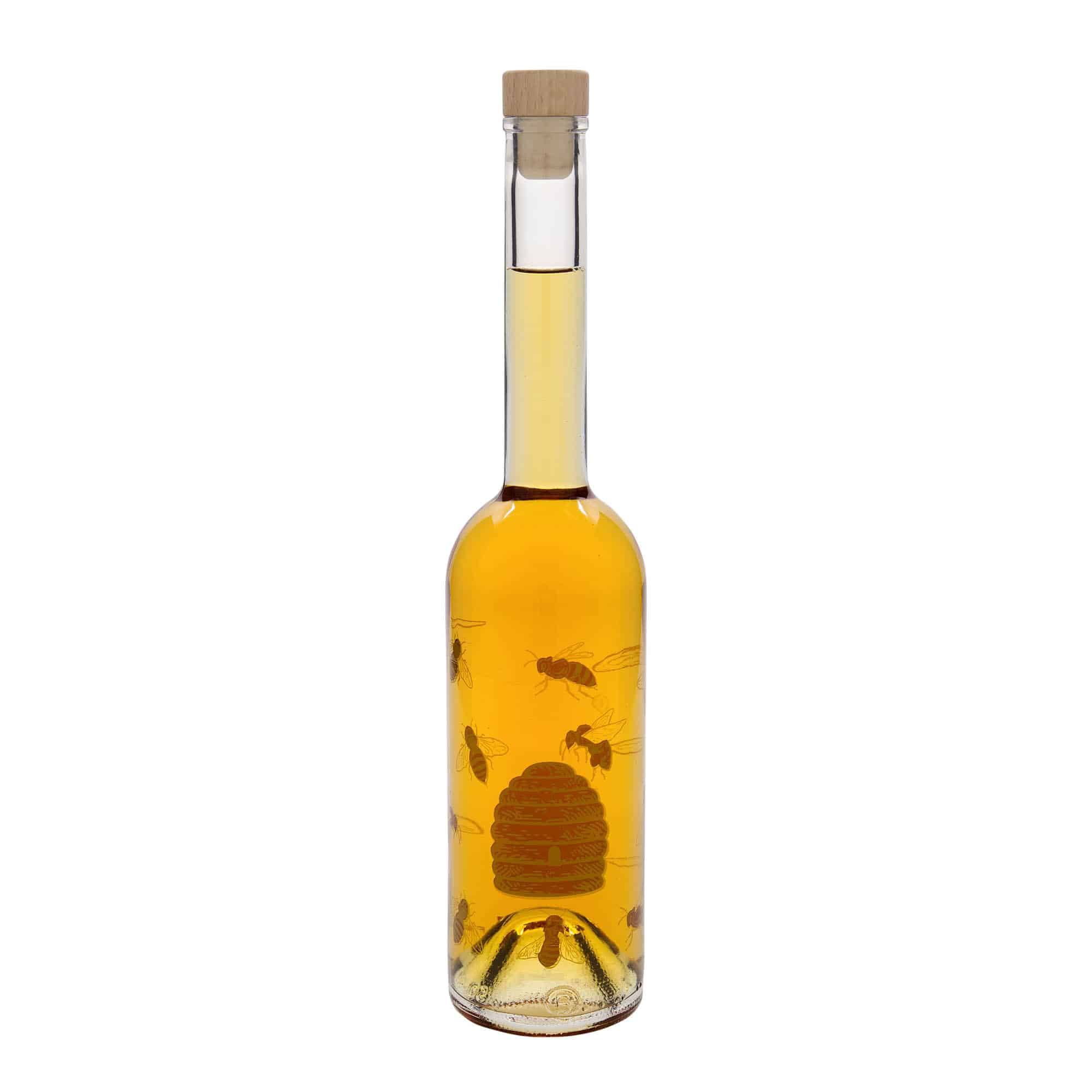 500 ml γυάλινο μπουκάλι 'Opera', σχέδιο: Μέλισσες, στόμιο: φελλός