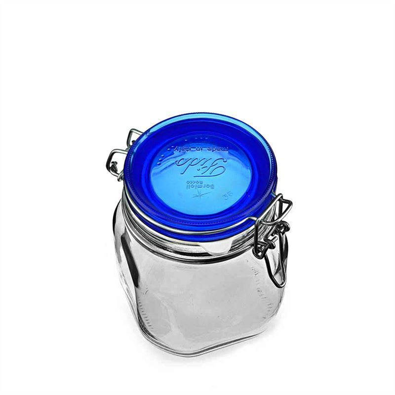 Βάζο με καπάκι με κλιπ 'Fido' Blue Top 750 ml, τετράγωνο, στόμιο: καπάκι με κλιπ