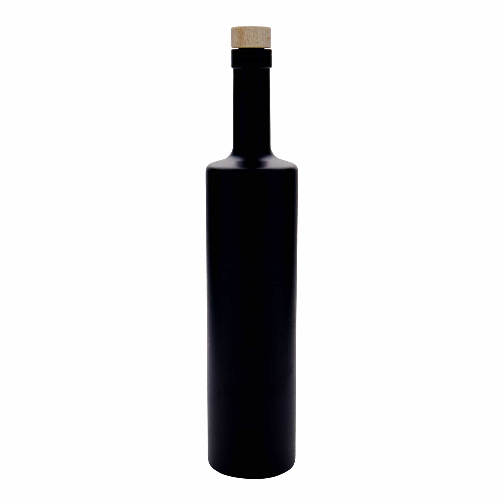 700 ml γυάλινο μπουκάλι 'Centurio', μαύρο, στόμιο: φελλός