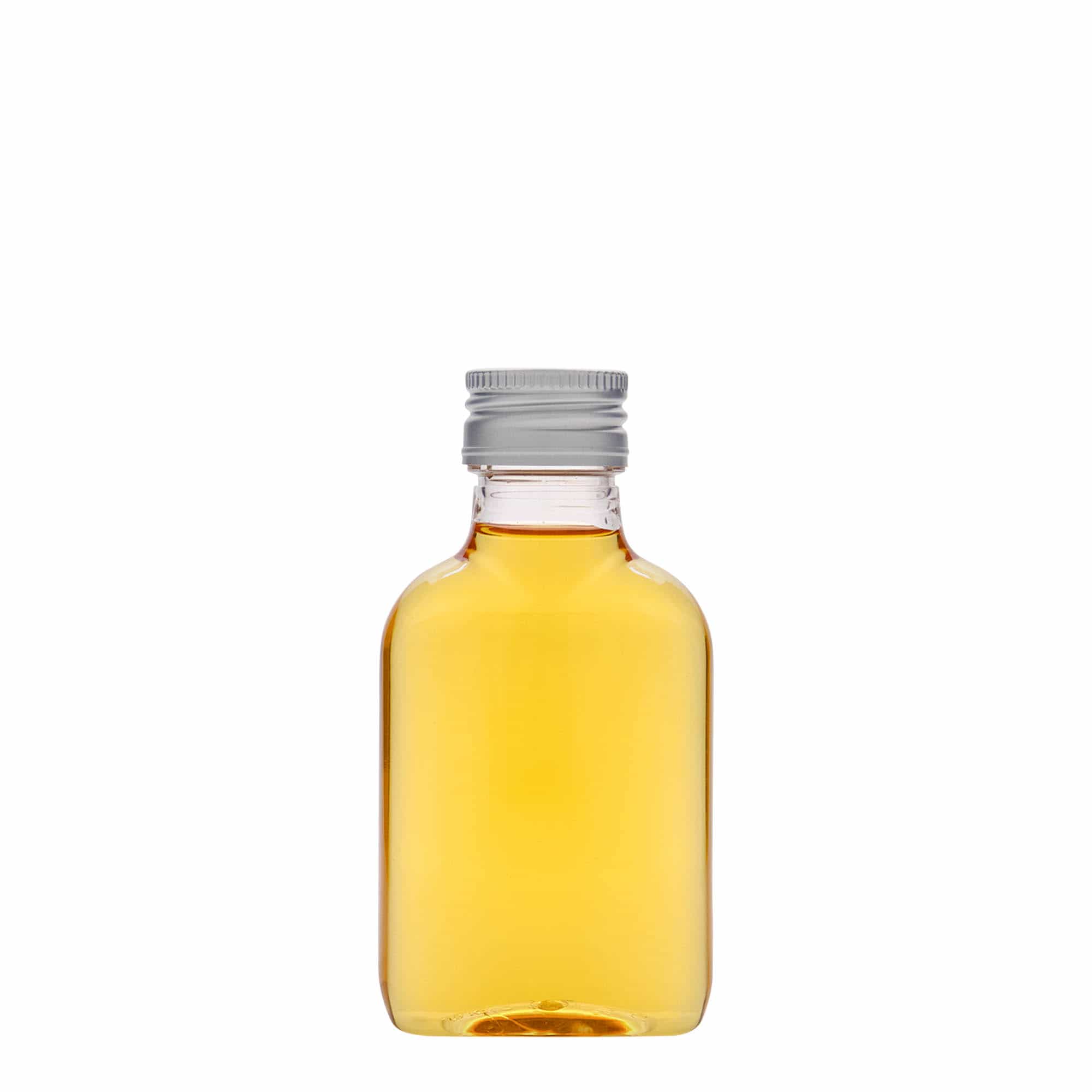 Φλασκί τσέπης 100 ml, οβάλ, πλαστικό PET, στόμιο: PP 28