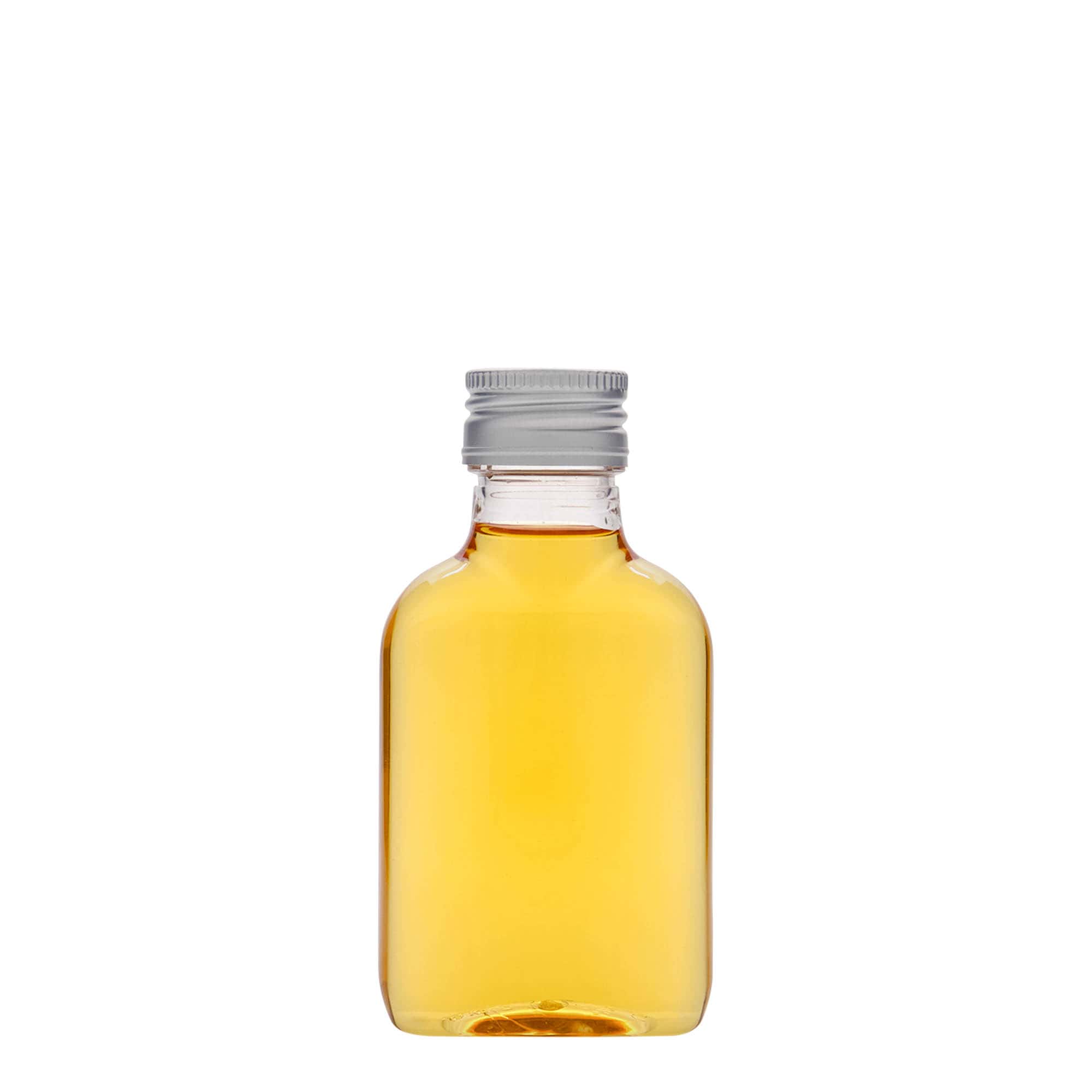 100 ml τσαντάκι φιάλη, οβάλ, πλαστικό PET, στόμιο: PP 28