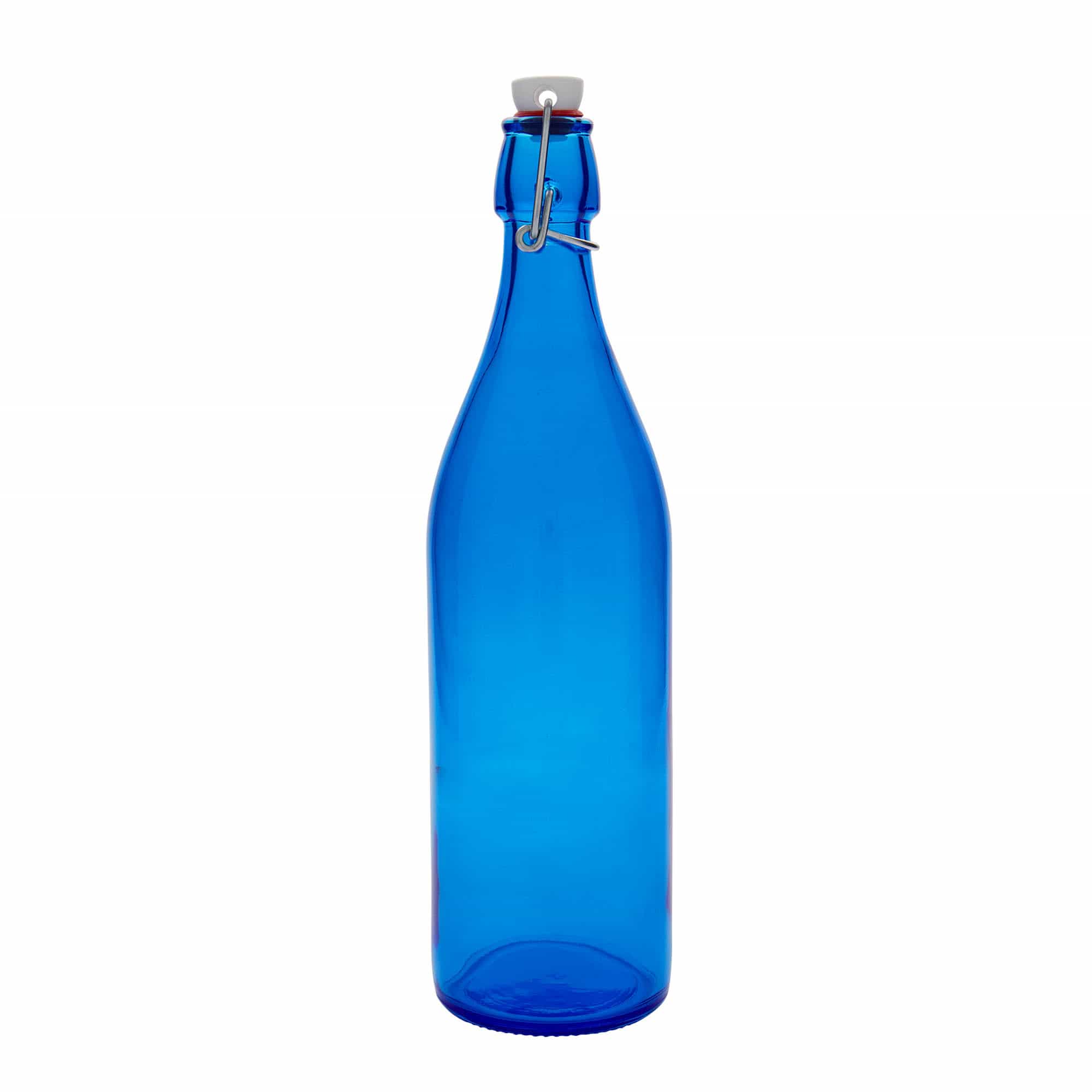 1.000 ml γυάλινο μπουκάλι 'Giara', μπλε, στόμιο: κλείσιμο με μπρούγκελ