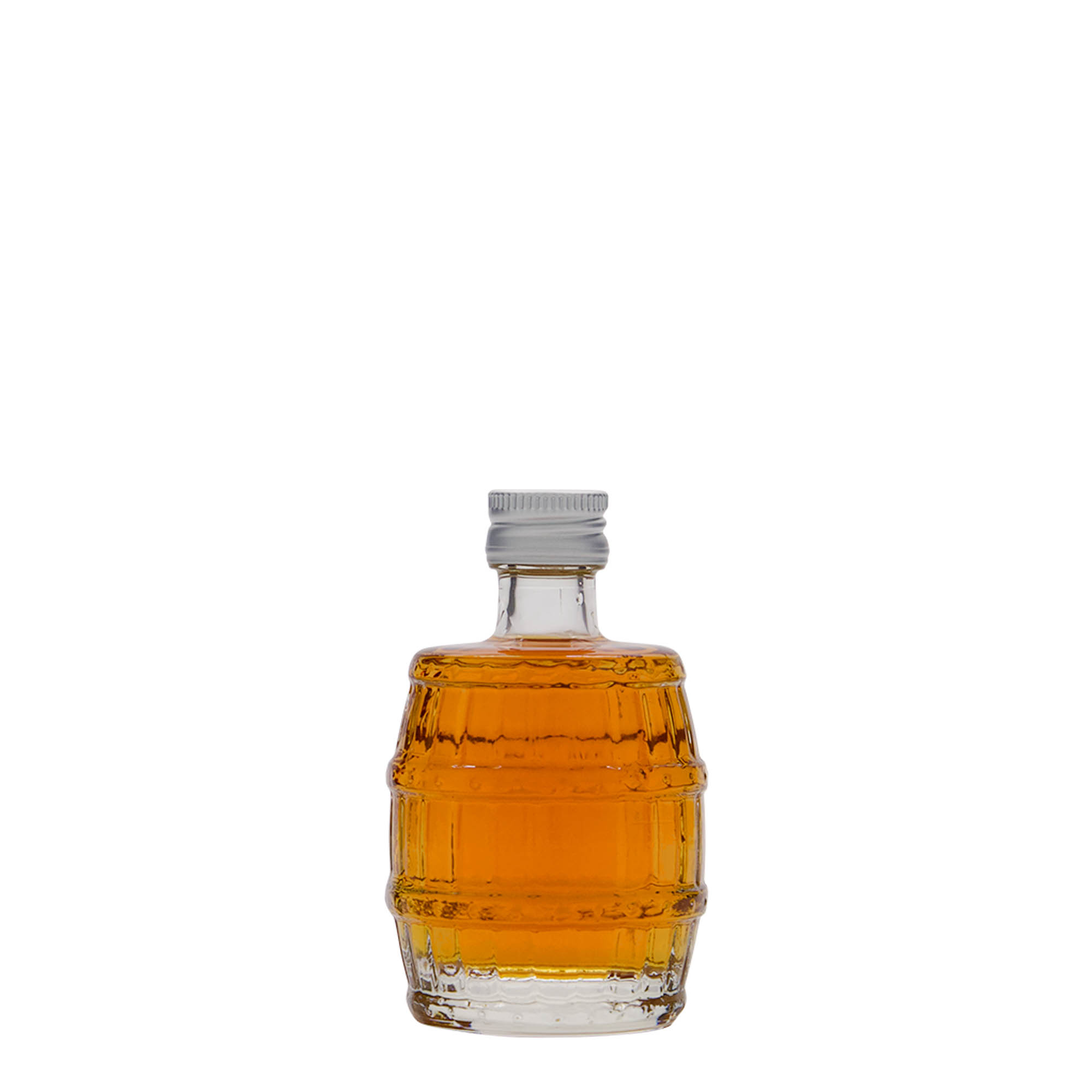 Γυάλινο μπουκάλι 'Βαρέλι' 50 ml, στόμιο: PP 18 Γυάλινο μπουκάλι 'Βαρέλι' 50 ml, στόμιο: PP 18