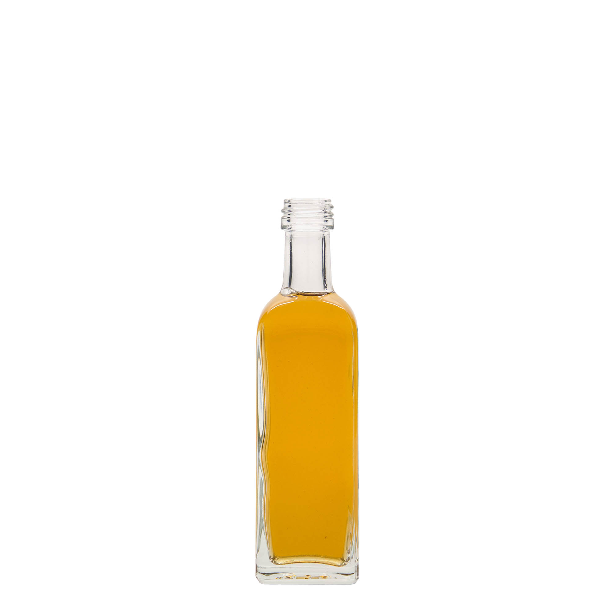 Γυάλινο μπουκάλι 'Marasca' 60 ml, τετράγωνο, στόμιο: PP 18 Γυάλινο μπουκάλι 'Marasca' 60 ml, τετράγωνο, στόμιο: PP 18