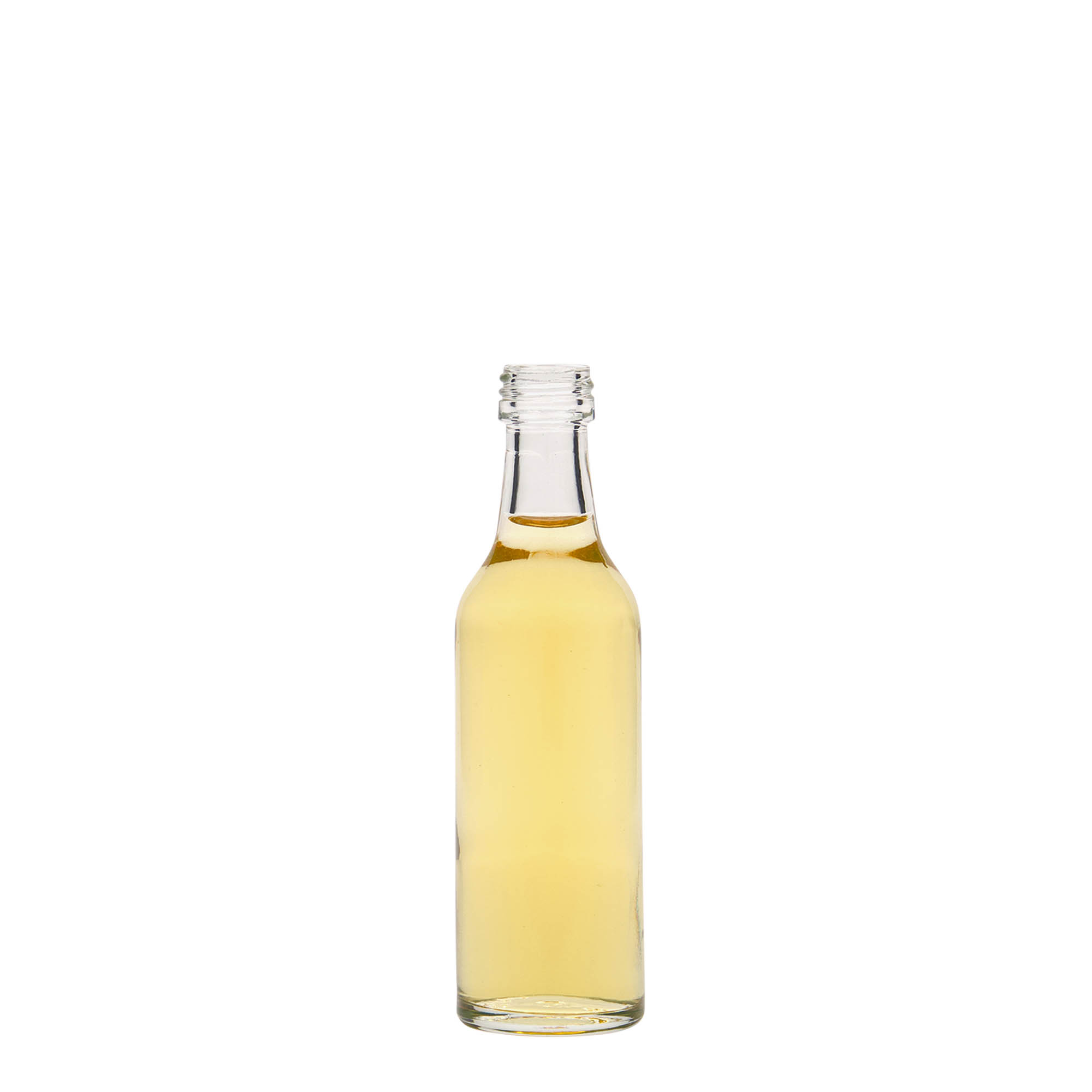 Γυάλινο μπουκάλι με ίσιο λαιμό 50 ml, στόμιο: PP 28 Γυάλινο μπουκάλι με ίσιο λαιμό 50 ml, στόμιο: PP 28
