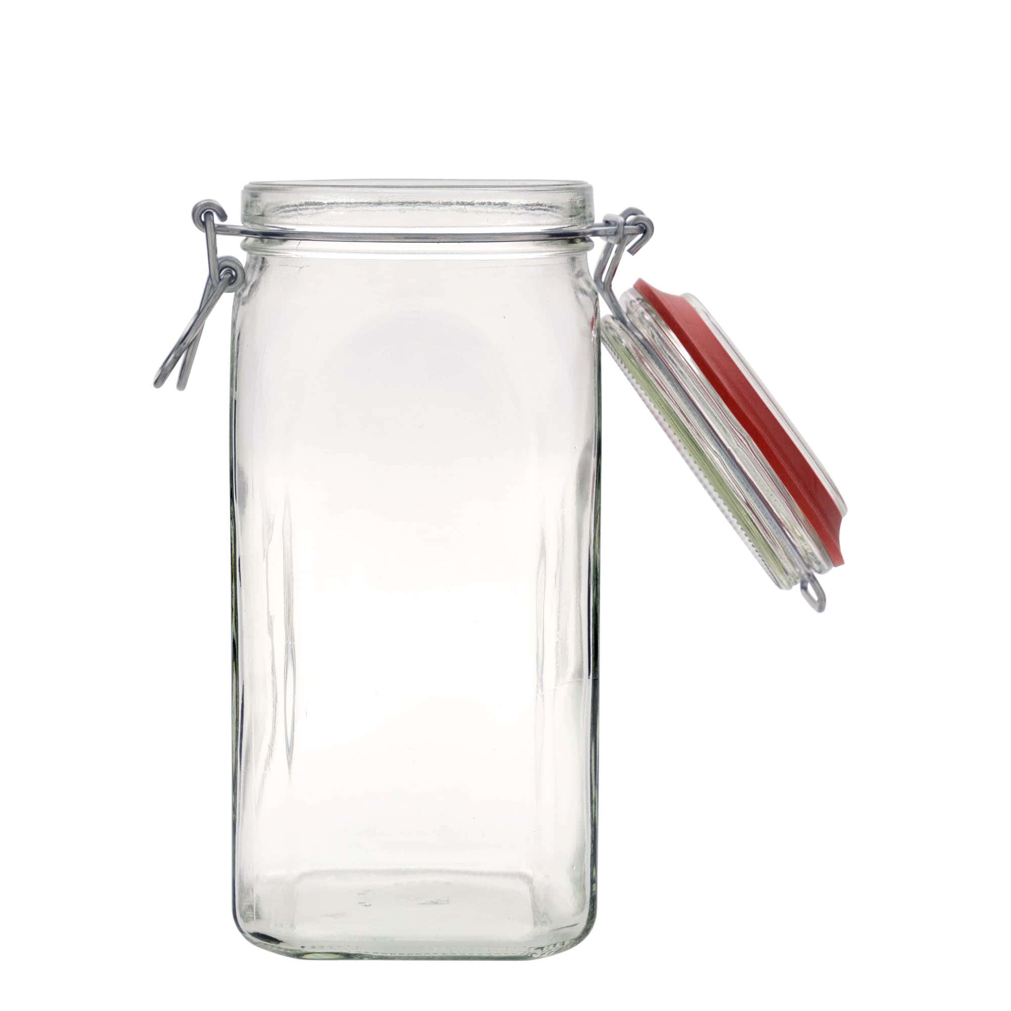 Βάζο με καπάκι με κλιπ 1.540 ml, τετράγωνο, στόμιο: καπάκι με κλιπ