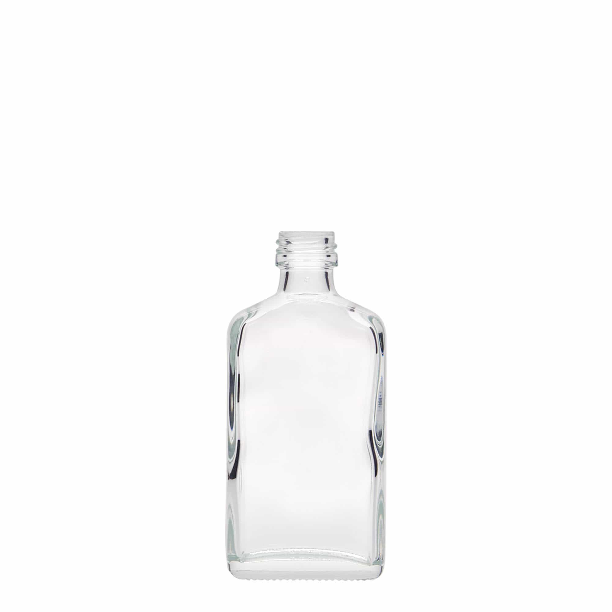 Φλασκί τσέπης 50 ml, ορθογώνιο, γυάλινο, στόμιο: PP 18