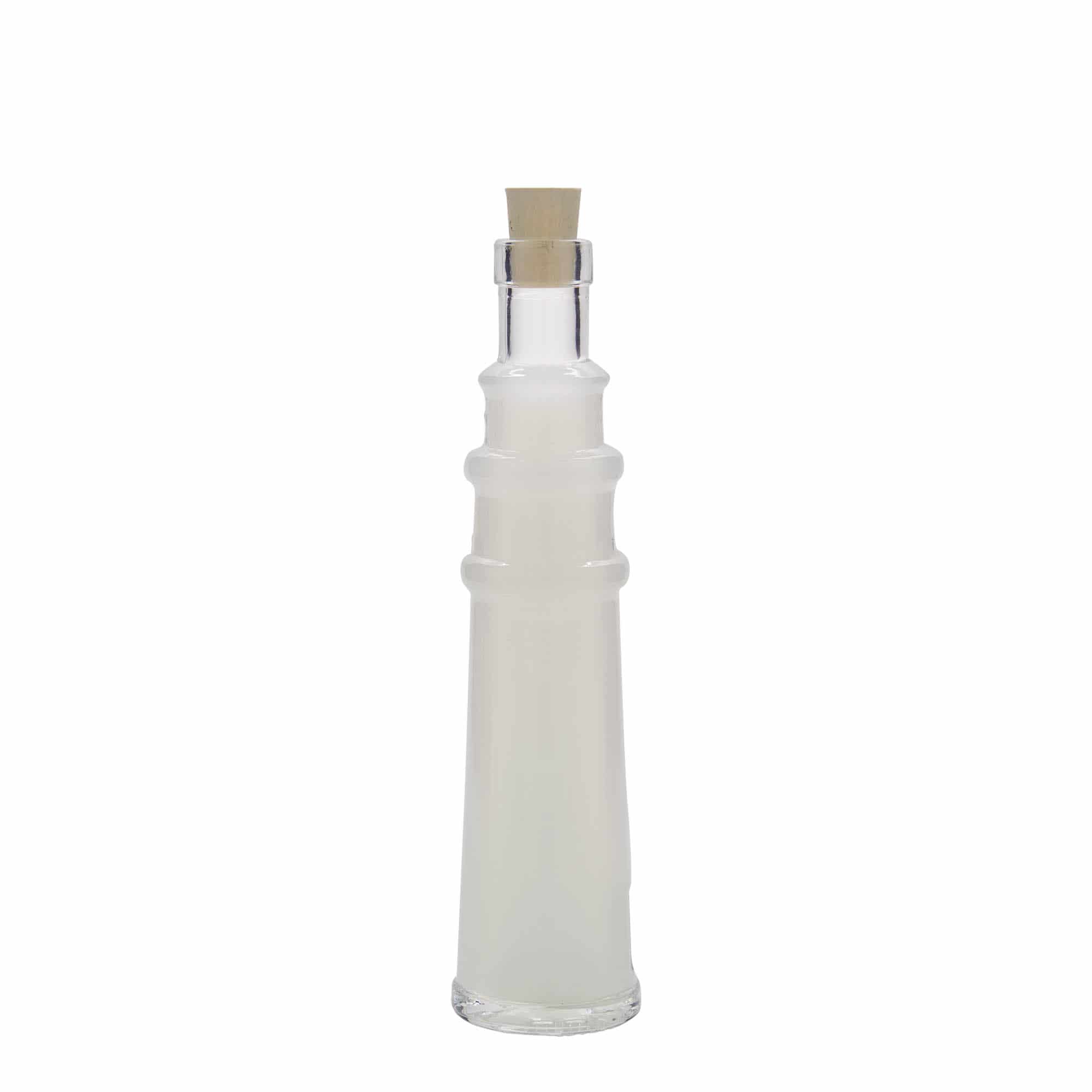 Γυάλινο μπουκάλι φαρμακείου 'Φάρος' 100 ml, στόμιο: φελλός
