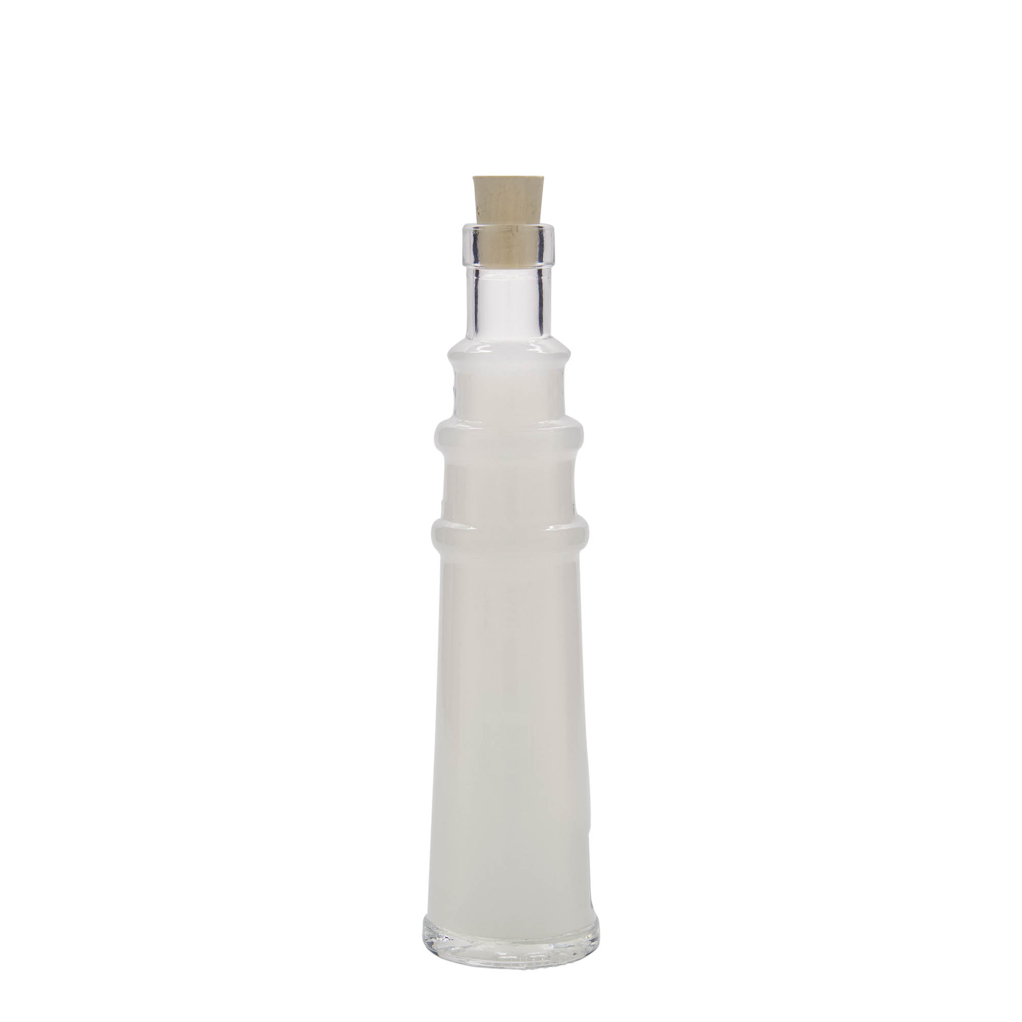 Γυάλινο μπουκάλι φαρμακείου 'Φάρος' 100 ml, στόμιο: φελλός Γυάλινο μπουκάλι φαρμακείου 'Φάρος' 100 ml, στόμιο: φελλός