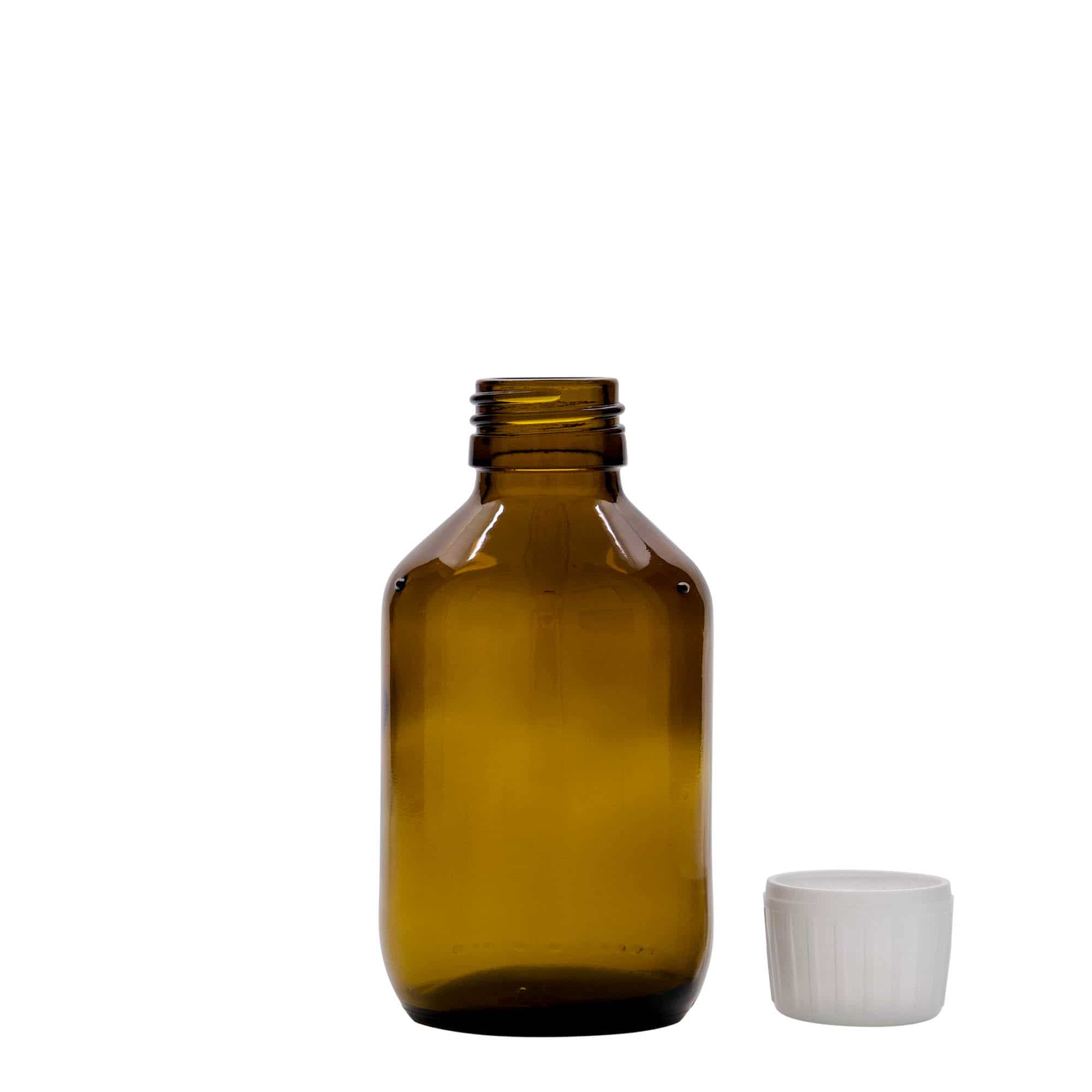 Μπουκάλι φαρμάκου 150 ml, καφέ, γυάλινο, στόμιο: PP 28
