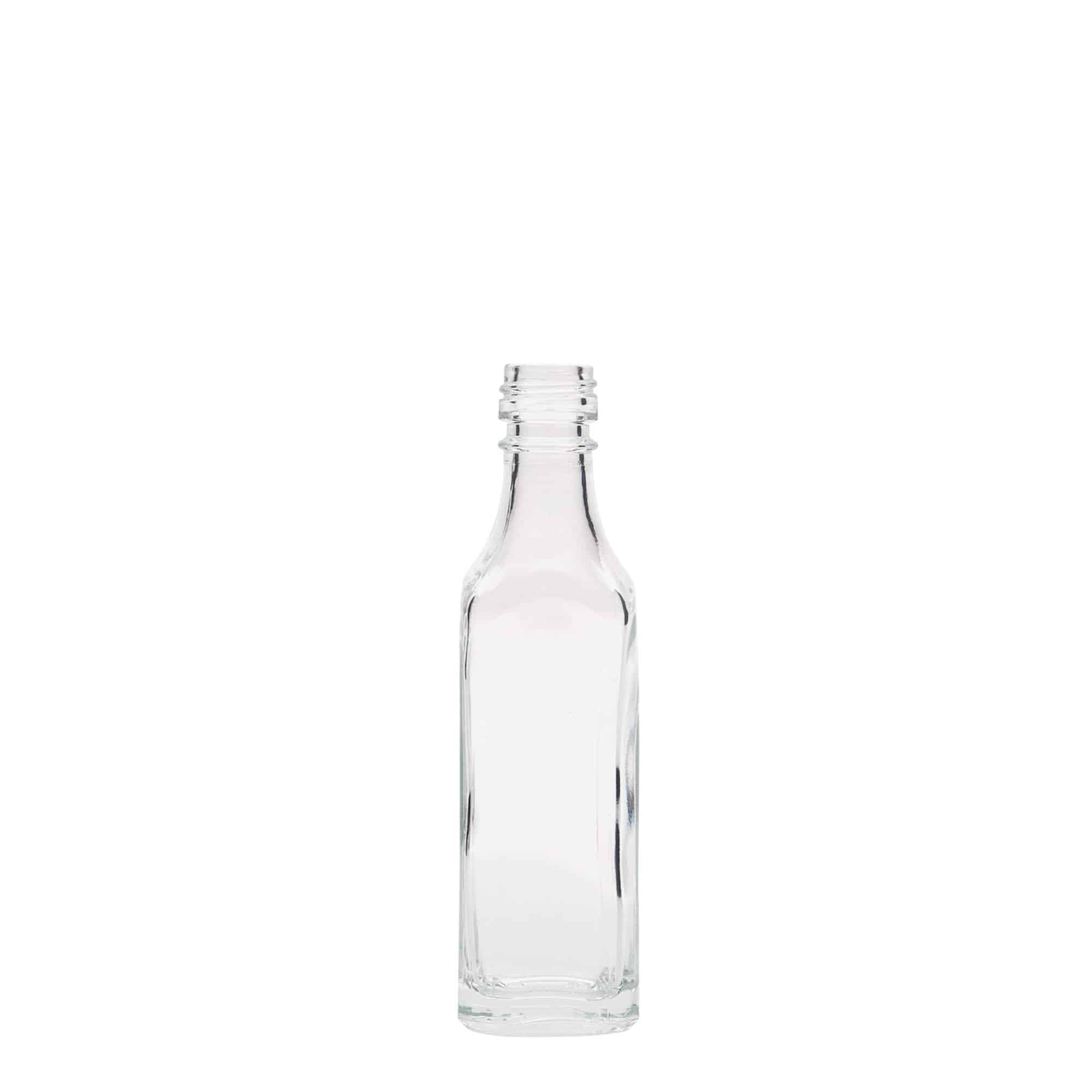 50 ml γυάλινο μπουκάλι 'Siena', τετράγωνο, στόμιο: PP 18