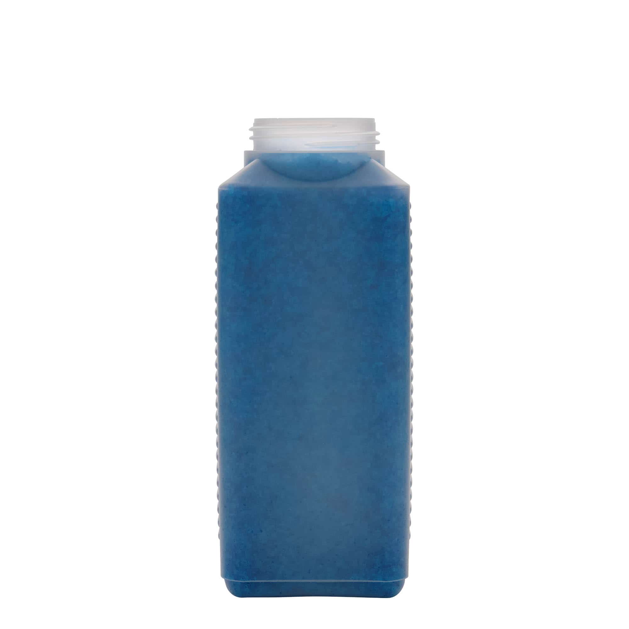 Μπουκάλι με φαρδύ λαιμό 1.000 ml, ορθογώνιο, πλαστικό HDPE, φυσικό χρώμα, στόμιο: DIN 60 EPE