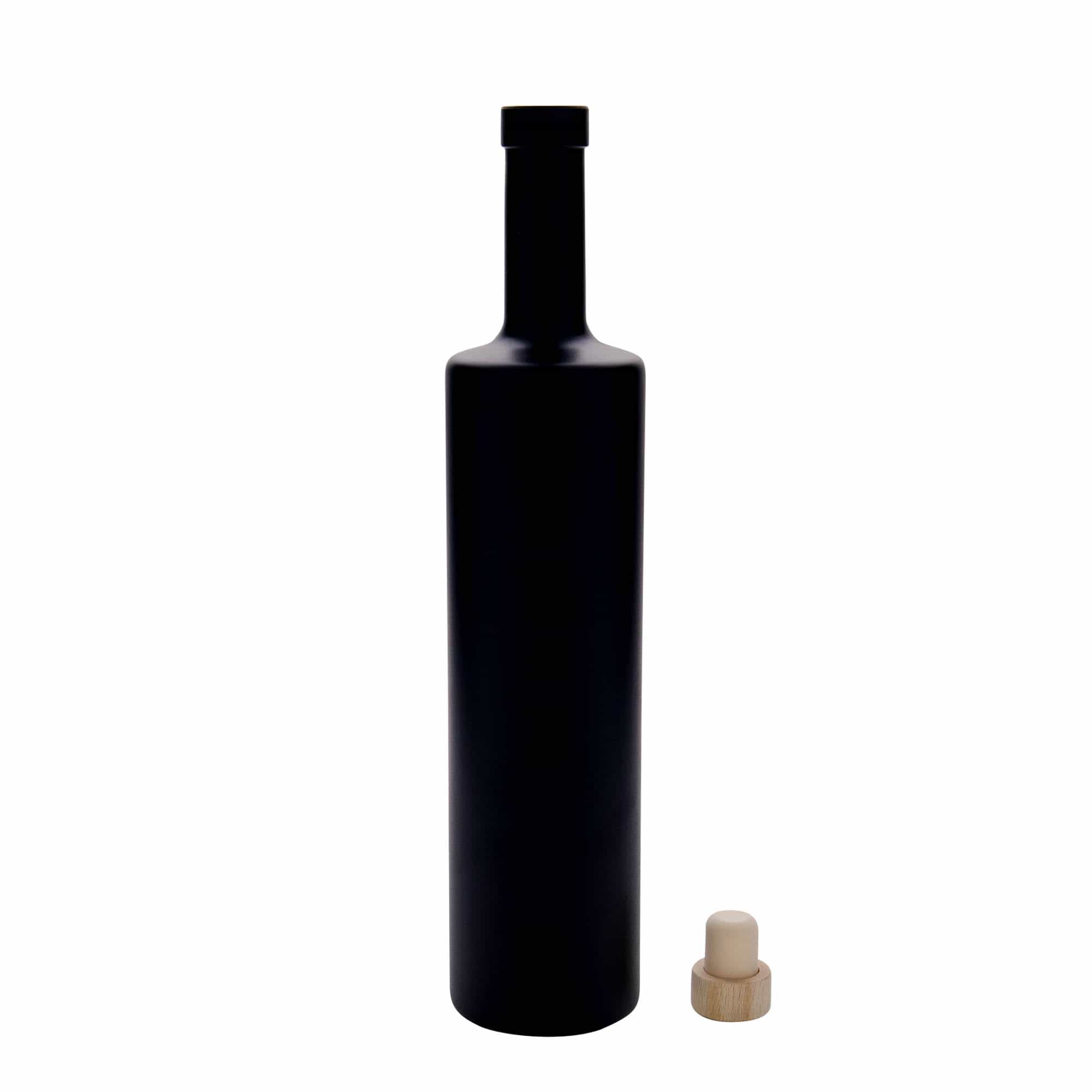 Γυάλινο μπουκάλι 'Centurio' 700 ml, μαύρο, στόμιο: φελλός